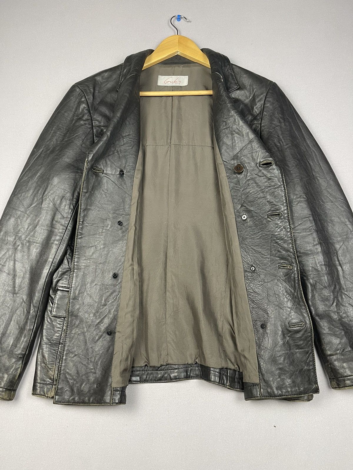 Leather Vintage HIROYUKI KATO Double Breasted Leather Jacket Size US L / EU 52-54 / 3 - 7 Thumbnail