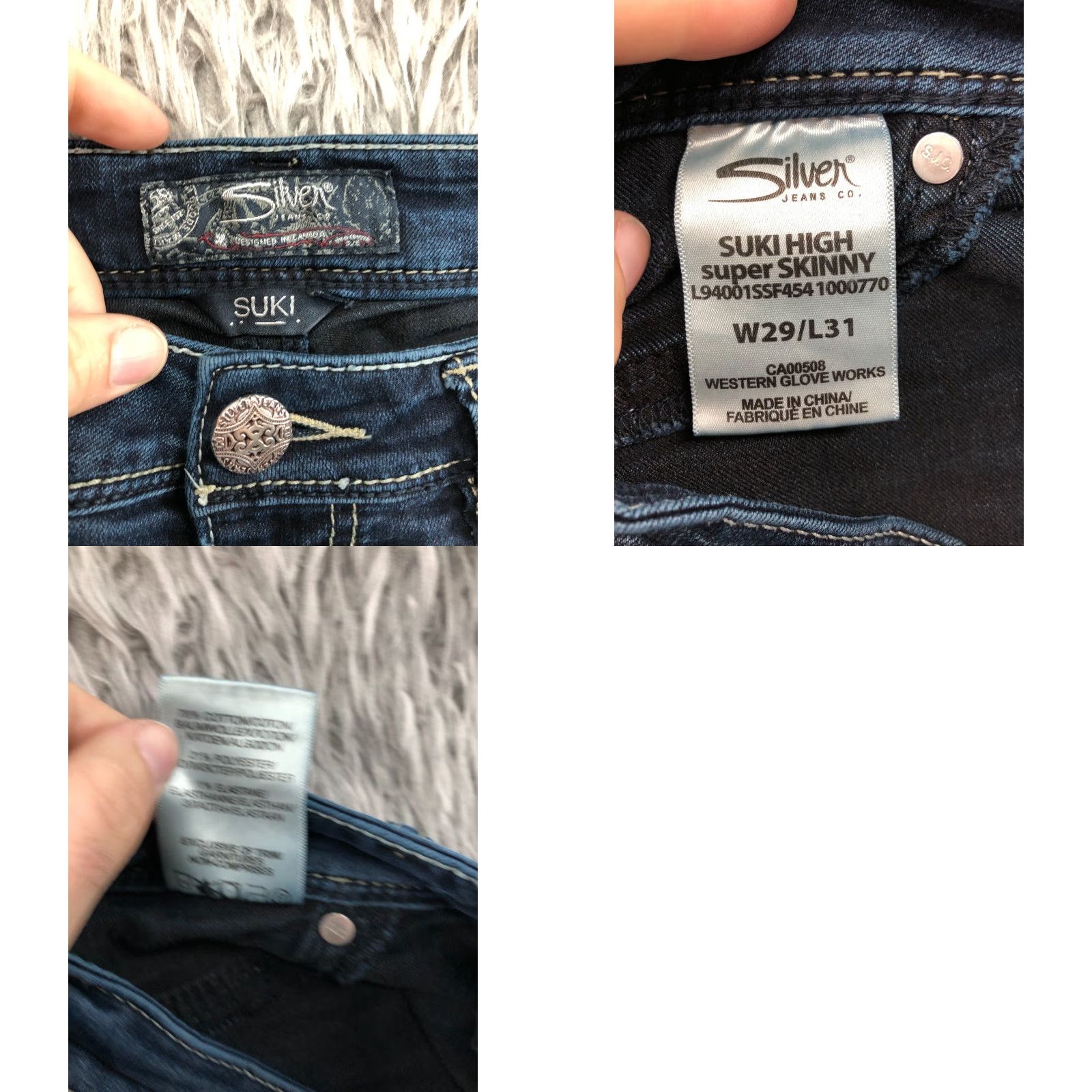 Silver Jeans Co. Silver Jeans Silver Suki High Rise Super Skinny Jeans Womens 29 Blue Medium Wash Distressed No Flaw Fashion Skinny Jeans Size 29" - 9 Thumbnail