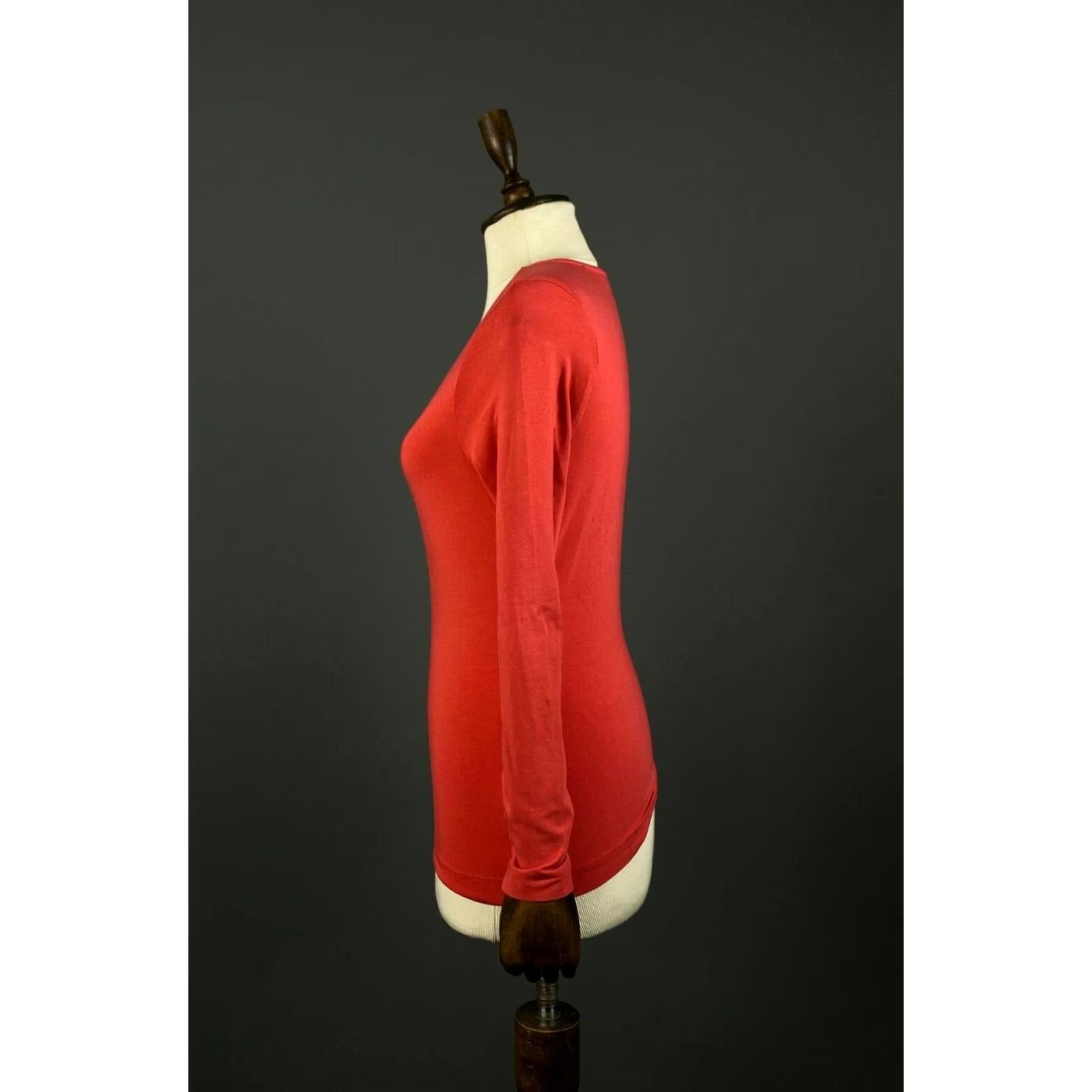 Vintage Deerberg Shirt Womens S Red Boat Neck Long Sleeve Pullover Sweater Cotton Logo All Seasons Size S / US 4 / IT 40 - 4 Thumbnail