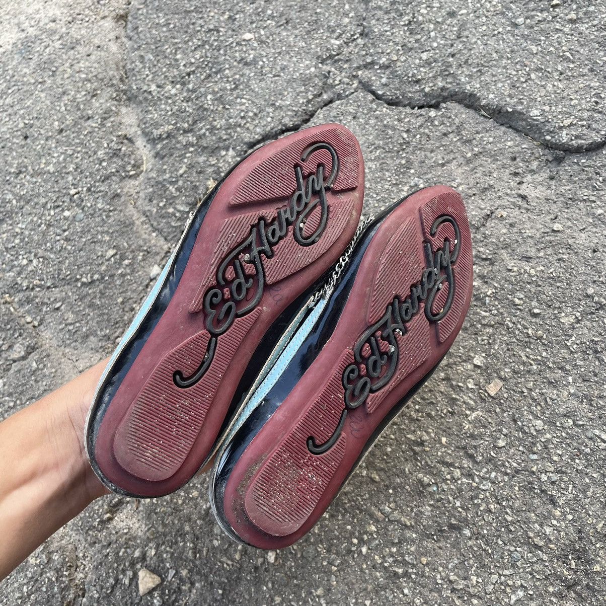 Ed Hardy × If Six Was Nine Ed hardy 90s fire scull bones chrome SHOES BALLET platforms Size US 5 / IT 35 - 3 Thumbnail