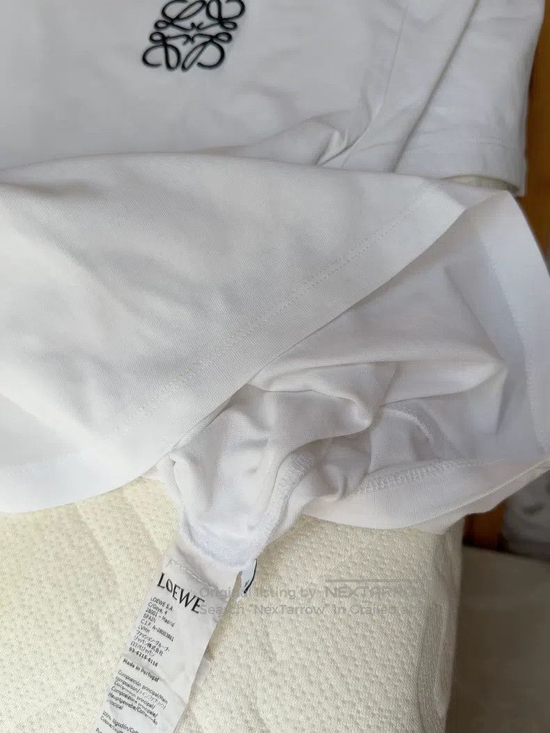Loewe Loewe White short-sleeved T-shirt with classic embroidered Size M / US 6-8 / IT 42-44 - 4 Thumbnail