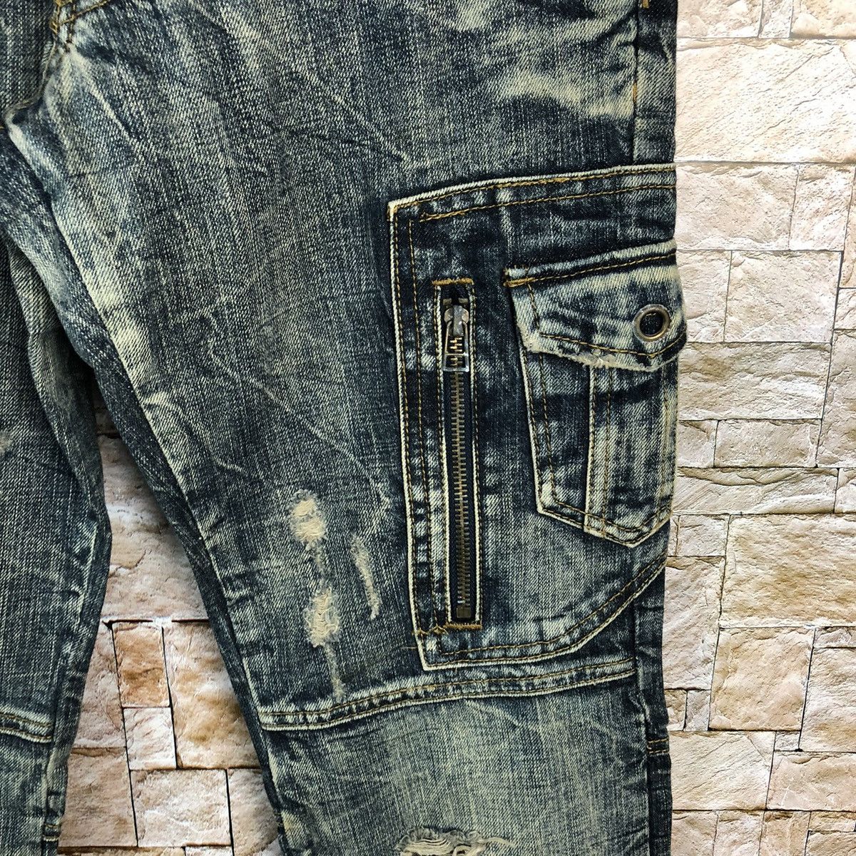 semanticdesign DL Semantic Design Blue Distressed Denim Pants #A144 Size US 28 / EU 44 - 10 Thumbnail