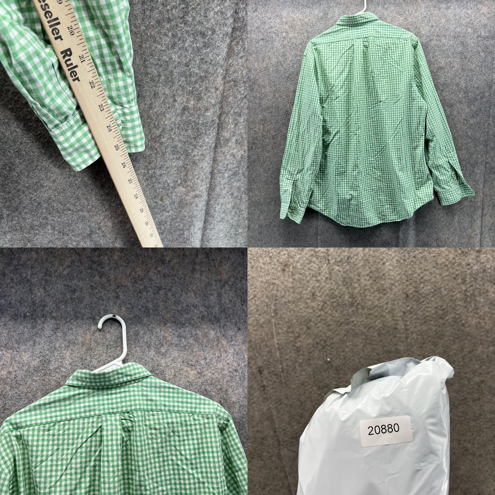 Ralph Lauren VINTAGE Ralph Lauren Shirt Men Large Adult Green White Gingham Button-Down Pony Shirt Boys? Size US L / EU 52-54 / 3 - 8 Thumbnail