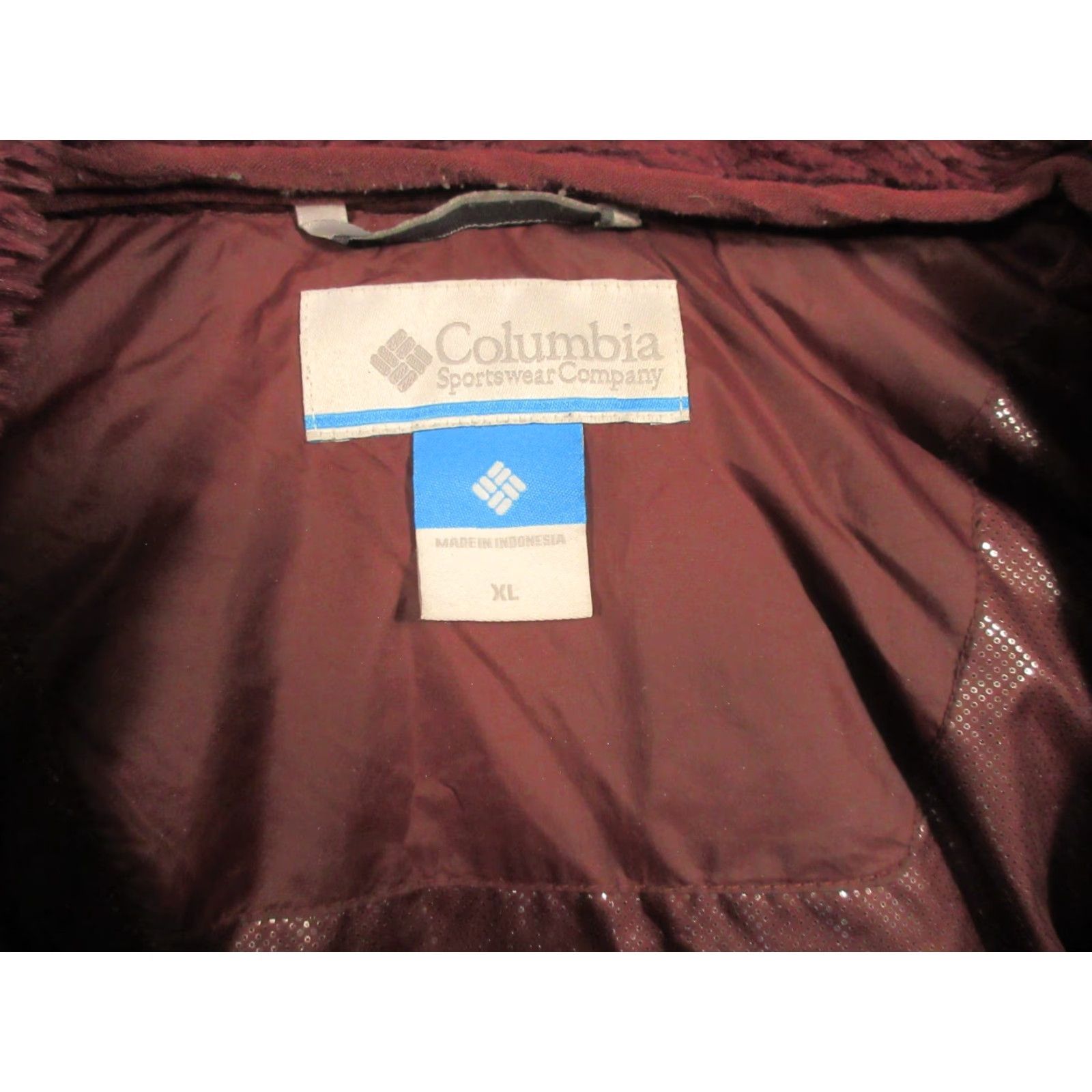 Vintage Columbia Puffer Jacket Womens XL Down Omni Heat Snorkel Hood Fleece Lined Long Sleeve Quilted Jacket/Coat Red Size XL / US 12-14 / IT 48-50 - 3 Thumbnail