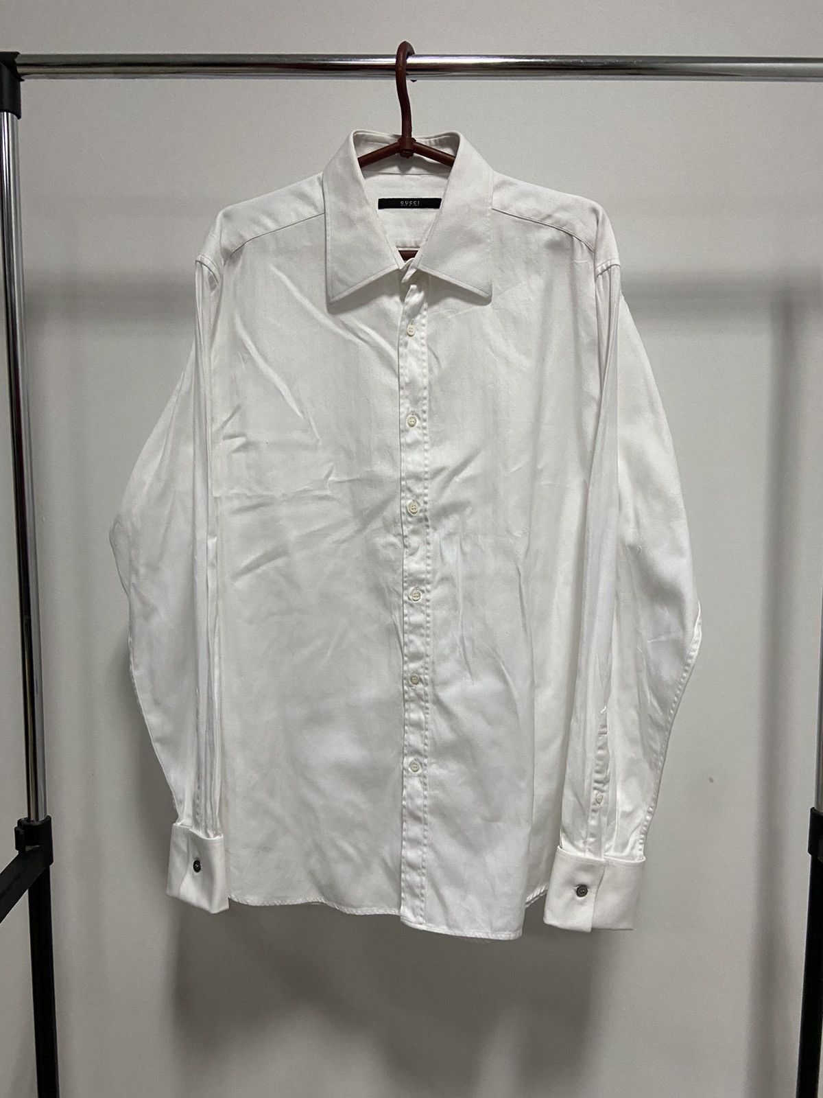 Gucci × Vintage Gucci Vintage Buttons White Classic luxury shirts Size US L / EU 52-54 / 3 - 1 Thumbnail