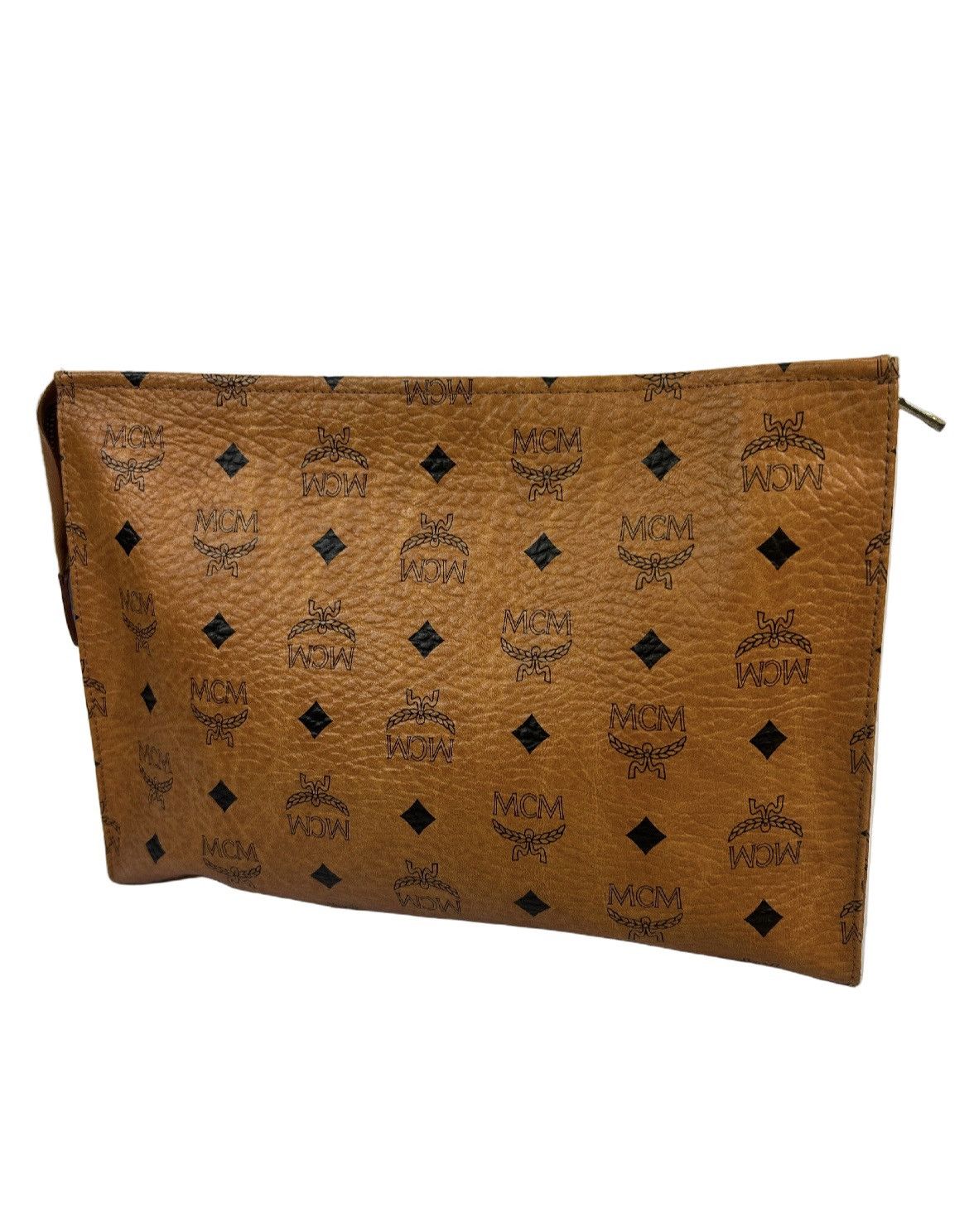 MCM MCM Cognac Leather Clutch Bag Size ONE SIZE - 2 Thumbnail