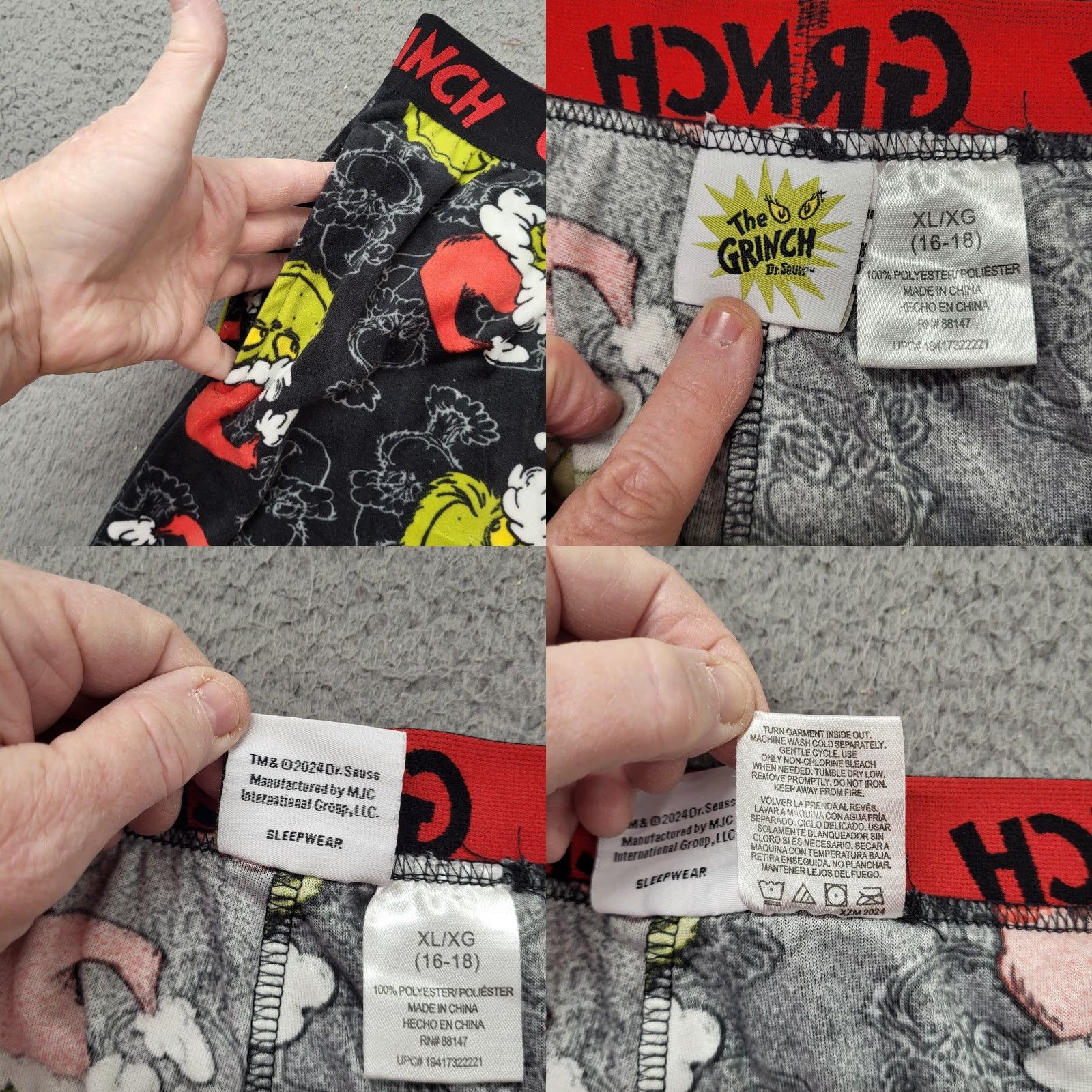 Vintage VINTAGE? No — not vintage. The Grinch Dr. Seuss PJ Pants Mens XL Christmas Sleep Lounge Pajamas Bottom Size US 36 / EU 52 - 9 Thumbnail