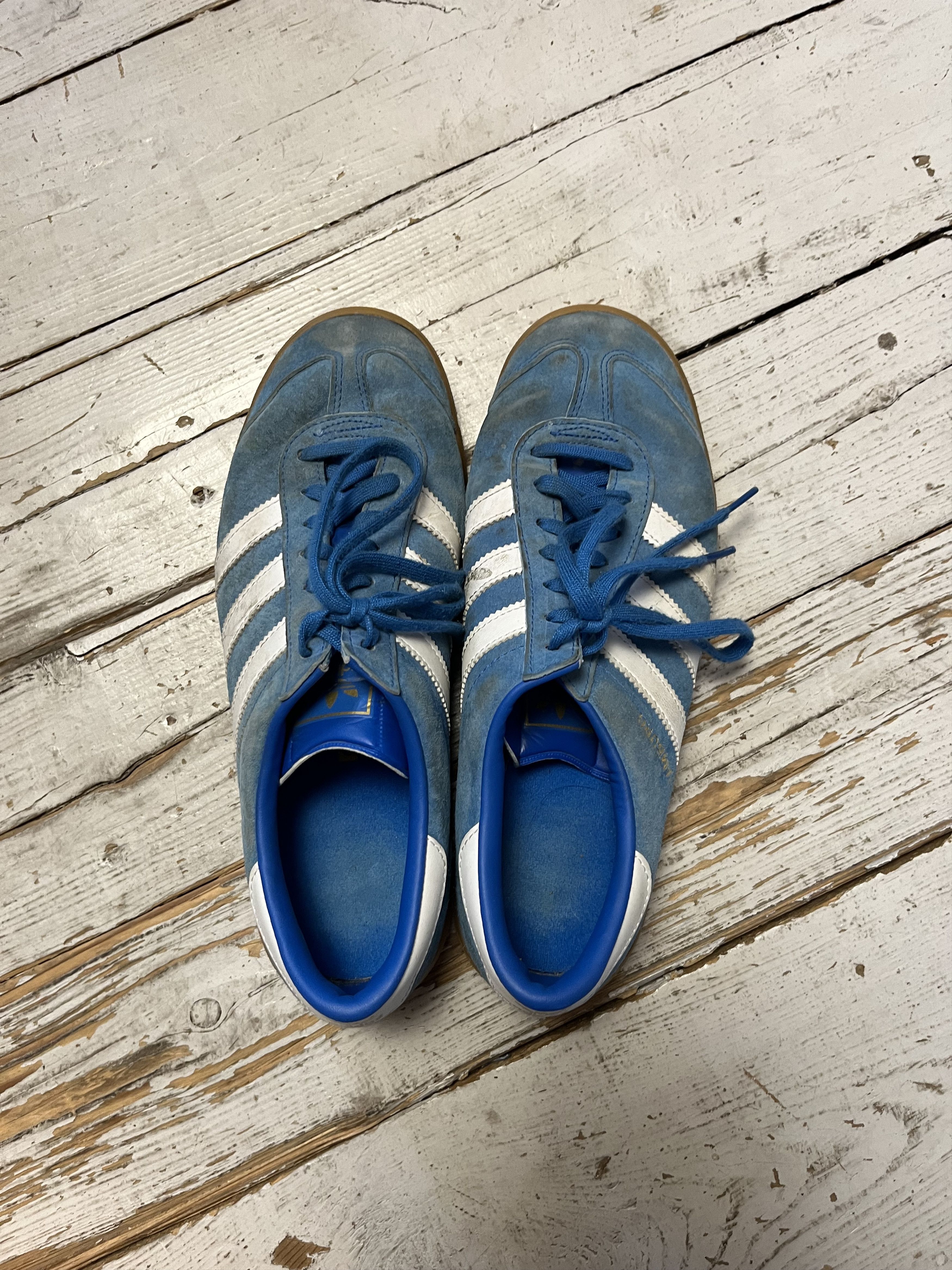 Adidas × Vintage Adidas Hamburg (Samba) Handball Shoes Blue and White Size US 7 / EU 40 - 7 Thumbnail