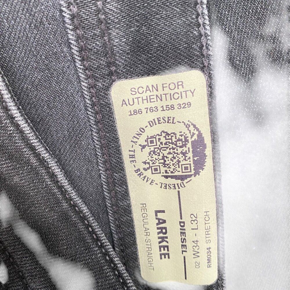 Diesel Diesel Jeans Size 34 LARKEE Regular Straight Black Stretch Size US 34 / EU 50 - 3 Thumbnail