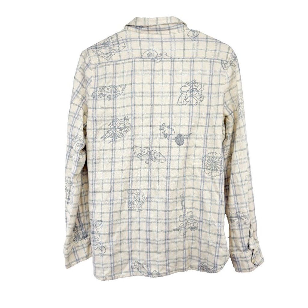 Zadig & Voltaire ZADIG & VOLTAIRE Cartoon Sketch Plaid Shirt Blue Pink Size M Size L / US 10 / IT 46 - 7 Thumbnail