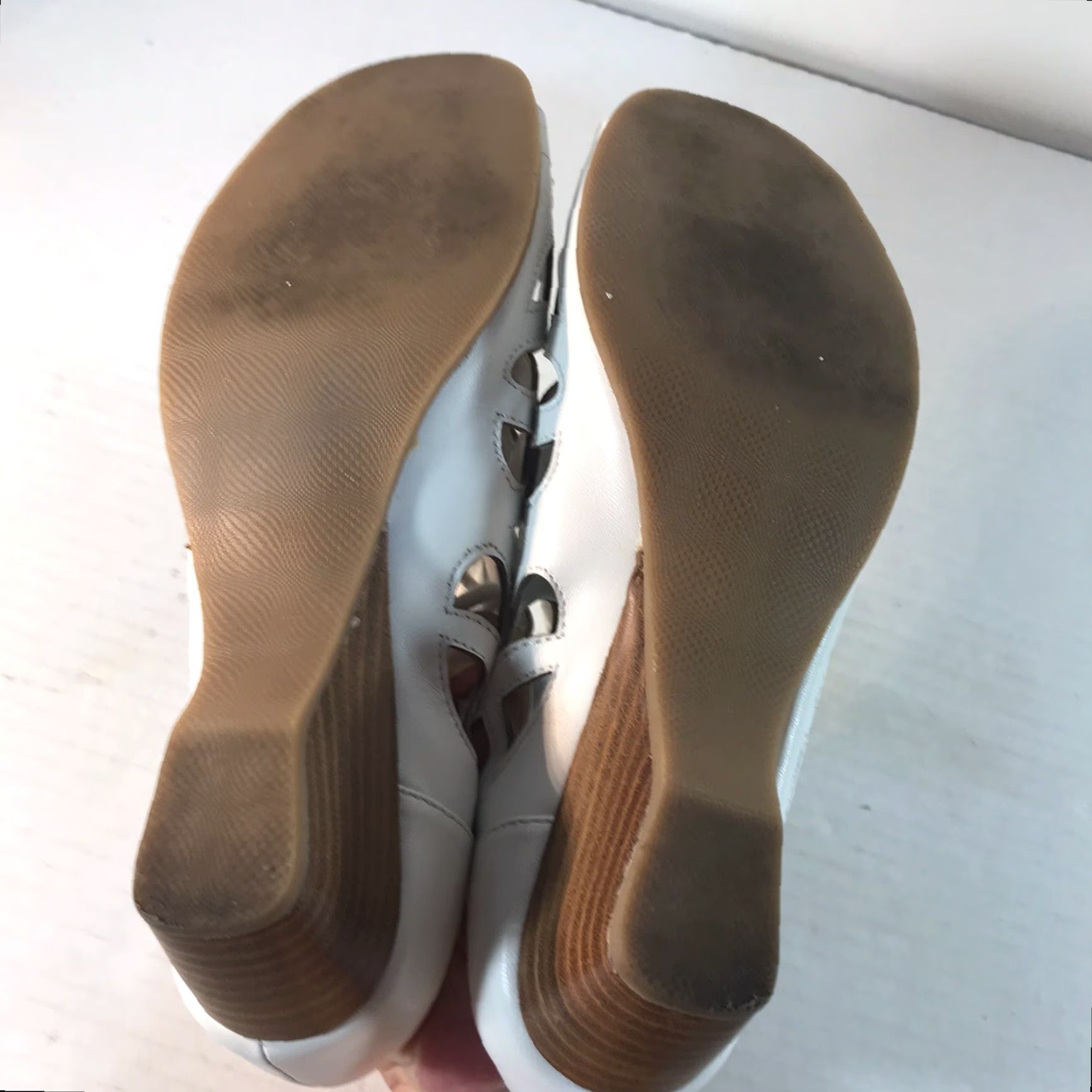 Vintage Bella Vita White Leather Lace Up Wedge Open Toe 1.5in Dressy Womens Size 6.5M Size M / US 6-8 / IT 42-44 - 7 Thumbnail