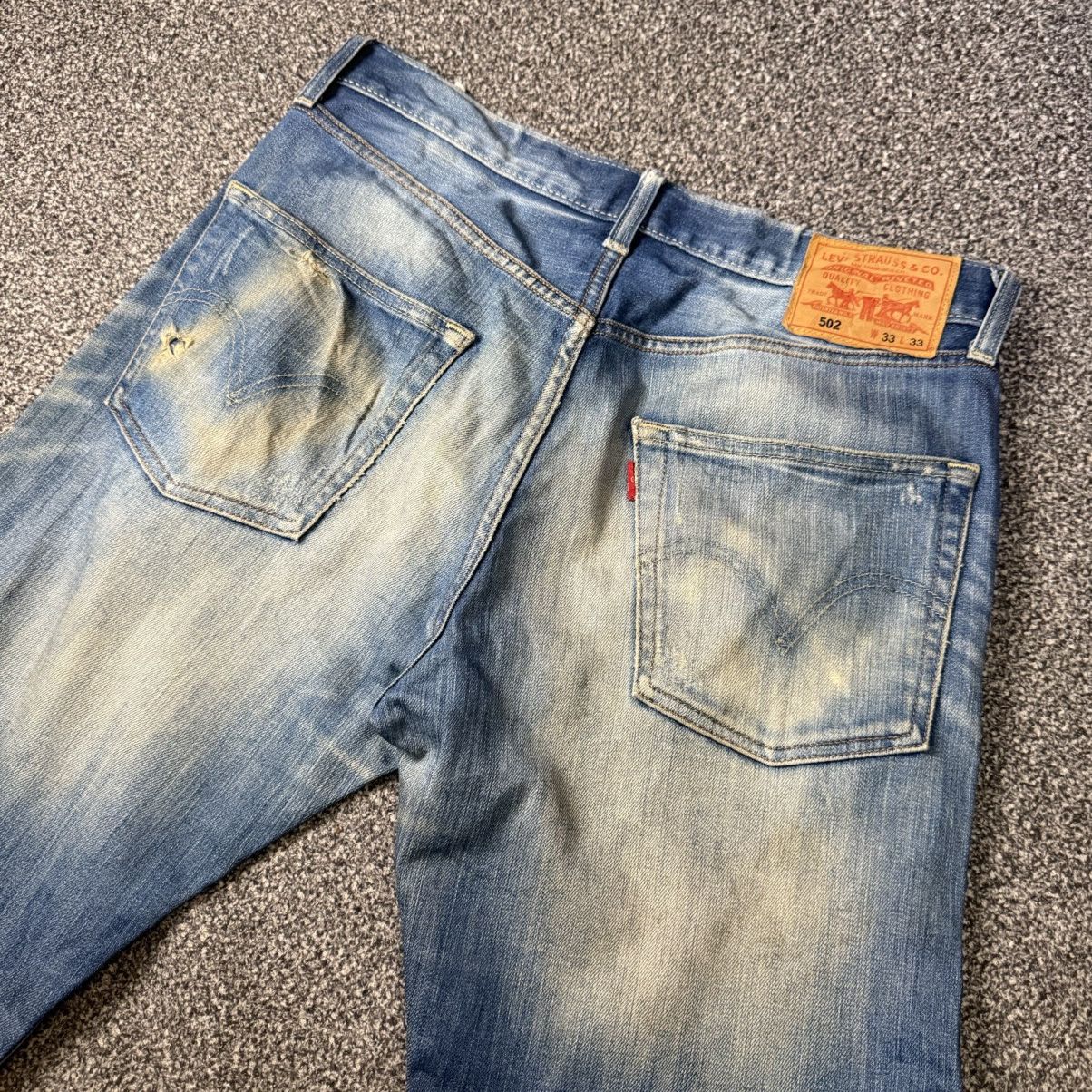 Beauty Beast 🔥 Levis 502 Distressed Mud Denim Size US 33 - 6 Thumbnail