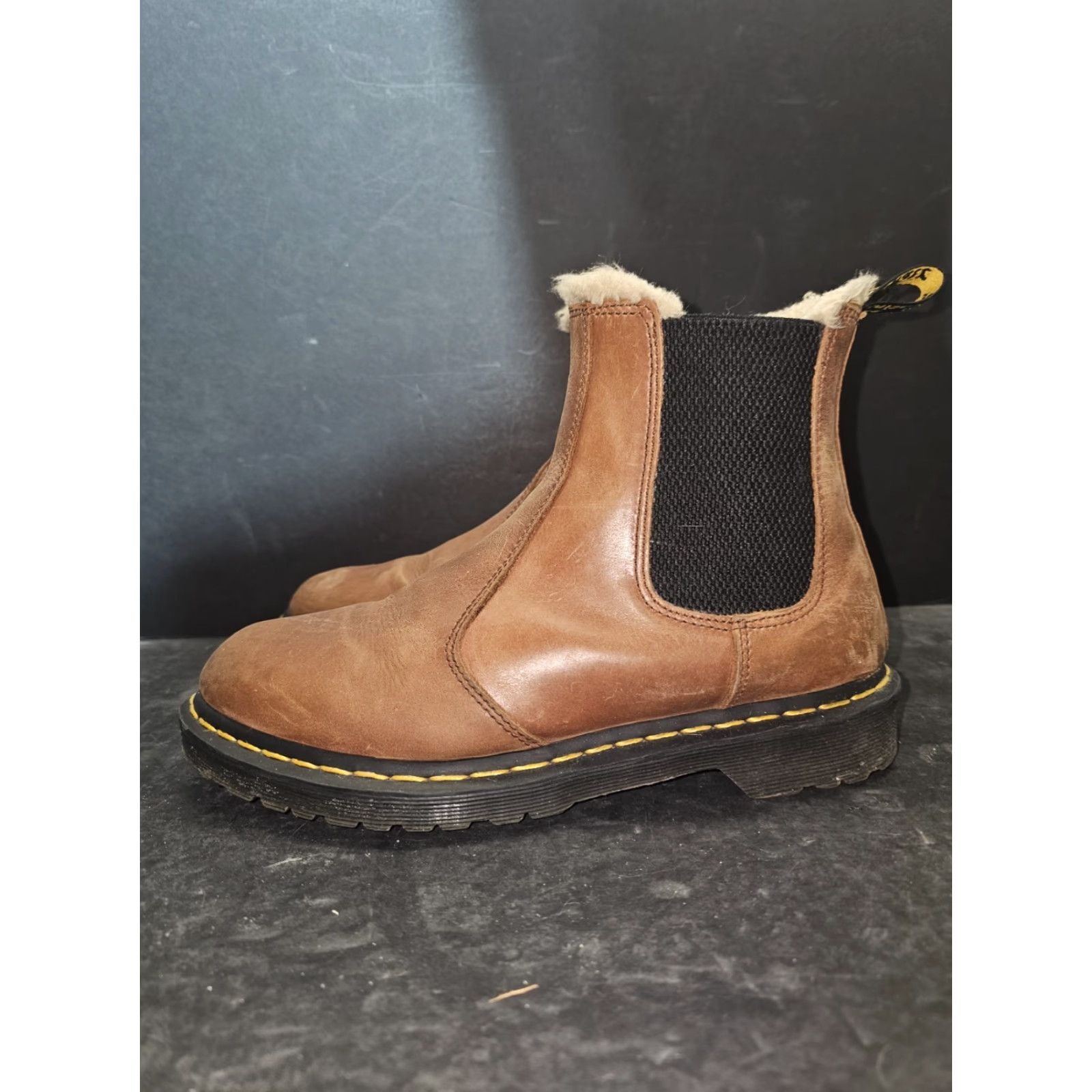 Dr. Martens Dr Martens Boots Chelsea 2976 Leonore Saddle Faux Fur Lined Slip-On Womens Sz 10 Size US 10 / IT 40 - 5 Thumbnail