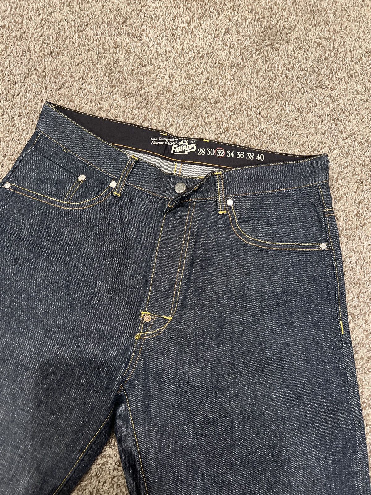 Fiberops Shityeah Raw Denim sz 32 Vintage 2000s