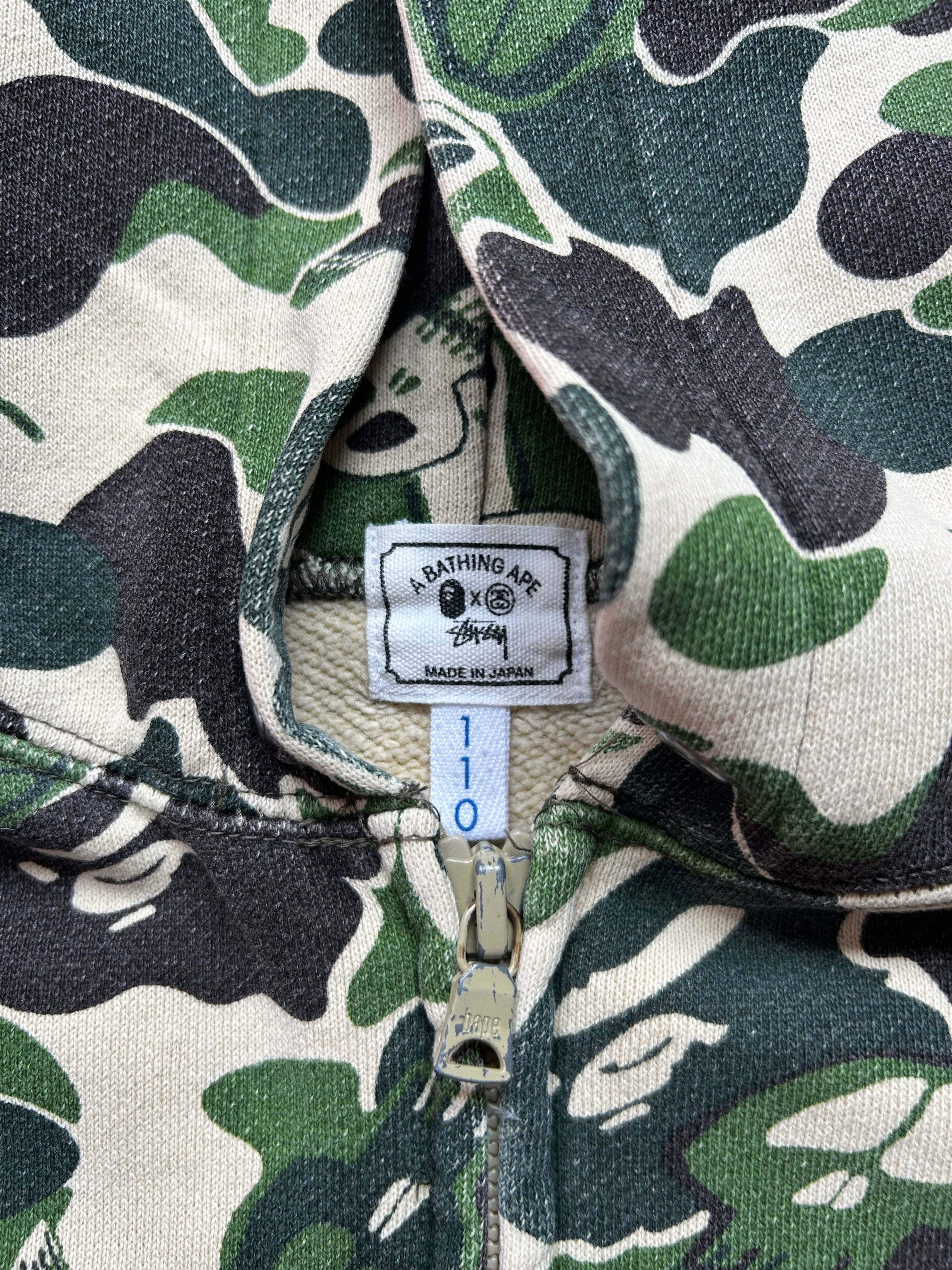 Bape × Stussy 2010 BAPExStussy Full Zip Hoodie 'Skull Camo' [Size Kid 110] Size US XXS / EU 40 - 4 Thumbnail
