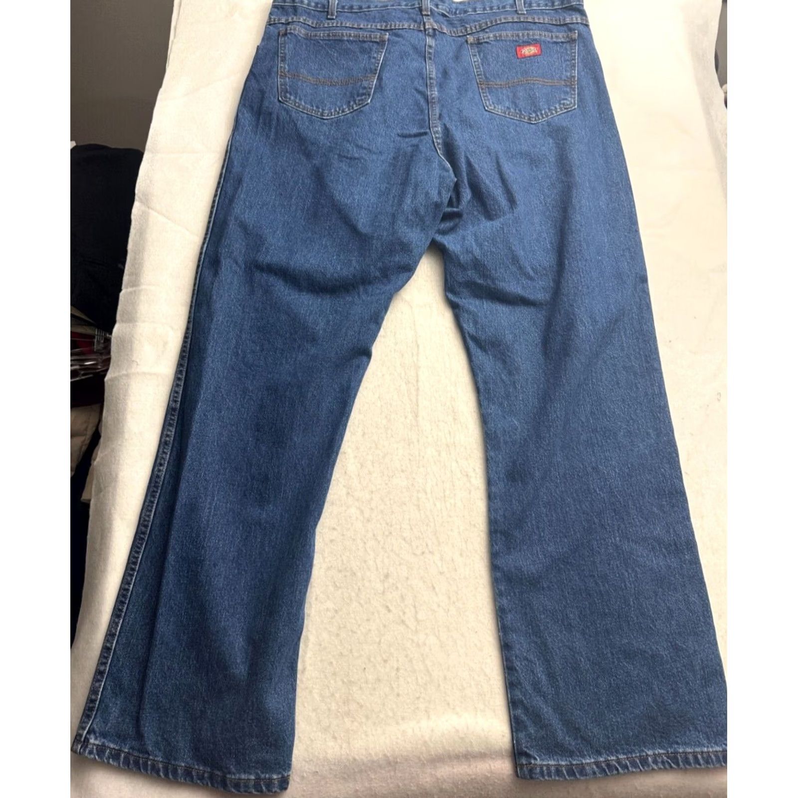 Dickies Dickies Blue Jeans Relaxed Straight 44x34 Cotton Denim Zip Button Mens Workwear Construction Mechanic 45x34 - Size 44/34 Size US 44 / EU 60 - 6 Thumbnail