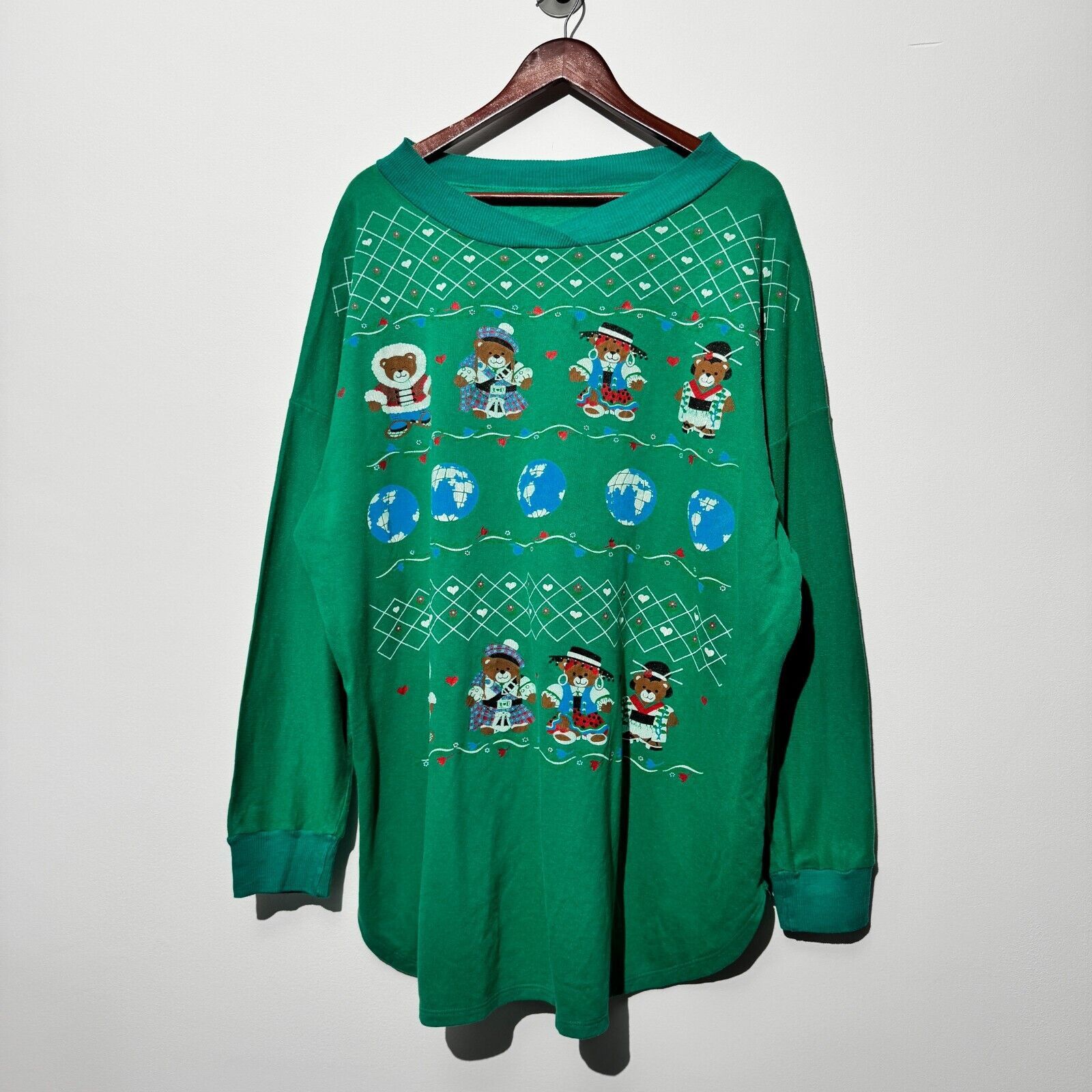 Vintage Vintage Unisex Green Cotton Crewneck Size XXL Washed 90s Size US M / EU 48-50 / 2 - 3 Thumbnail