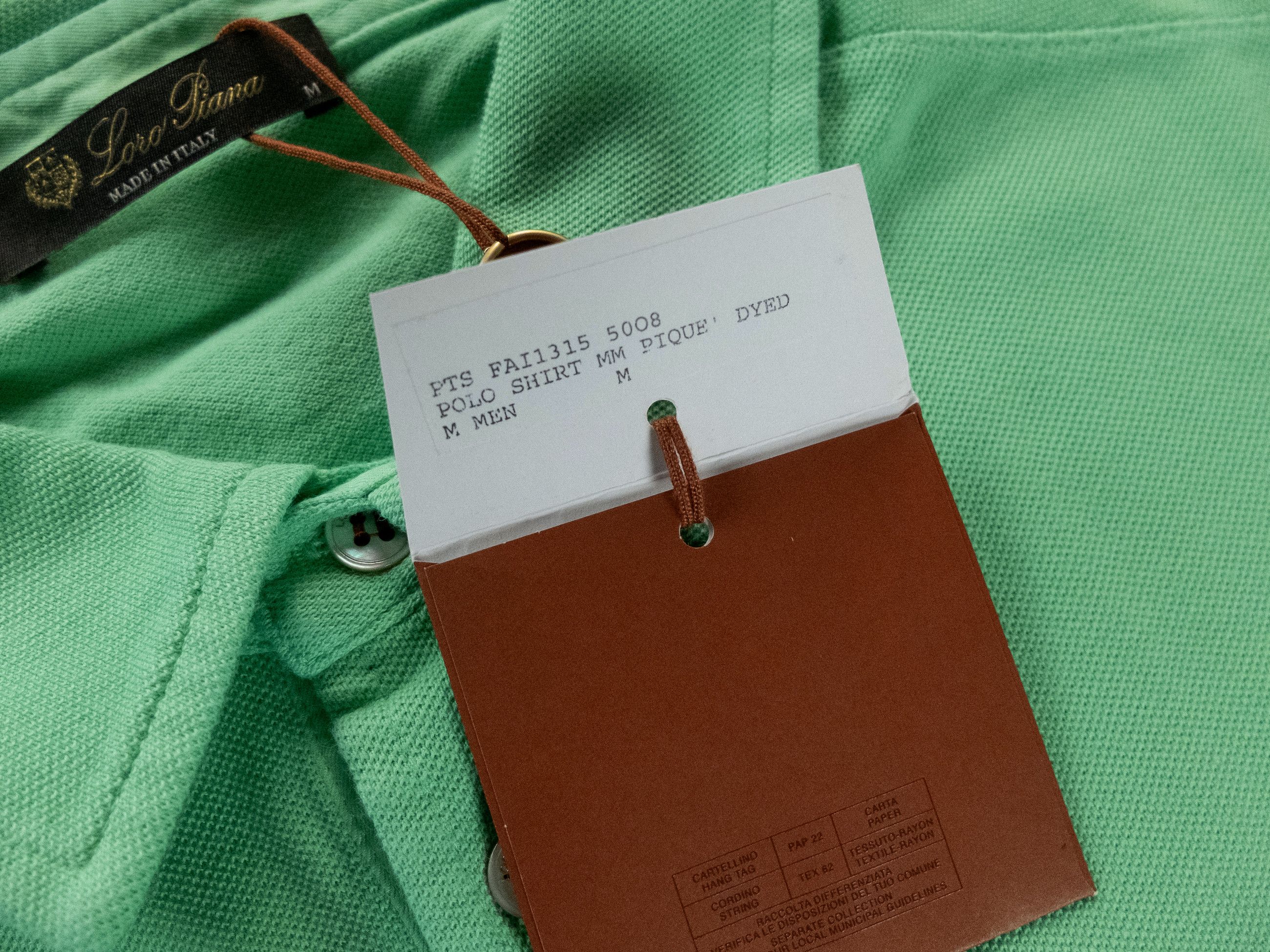 Loro Piana LORO PIANA solid green pique cotton polo shirt Medium NWT Size US M / EU 48-50 / 2 - 4 Thumbnail