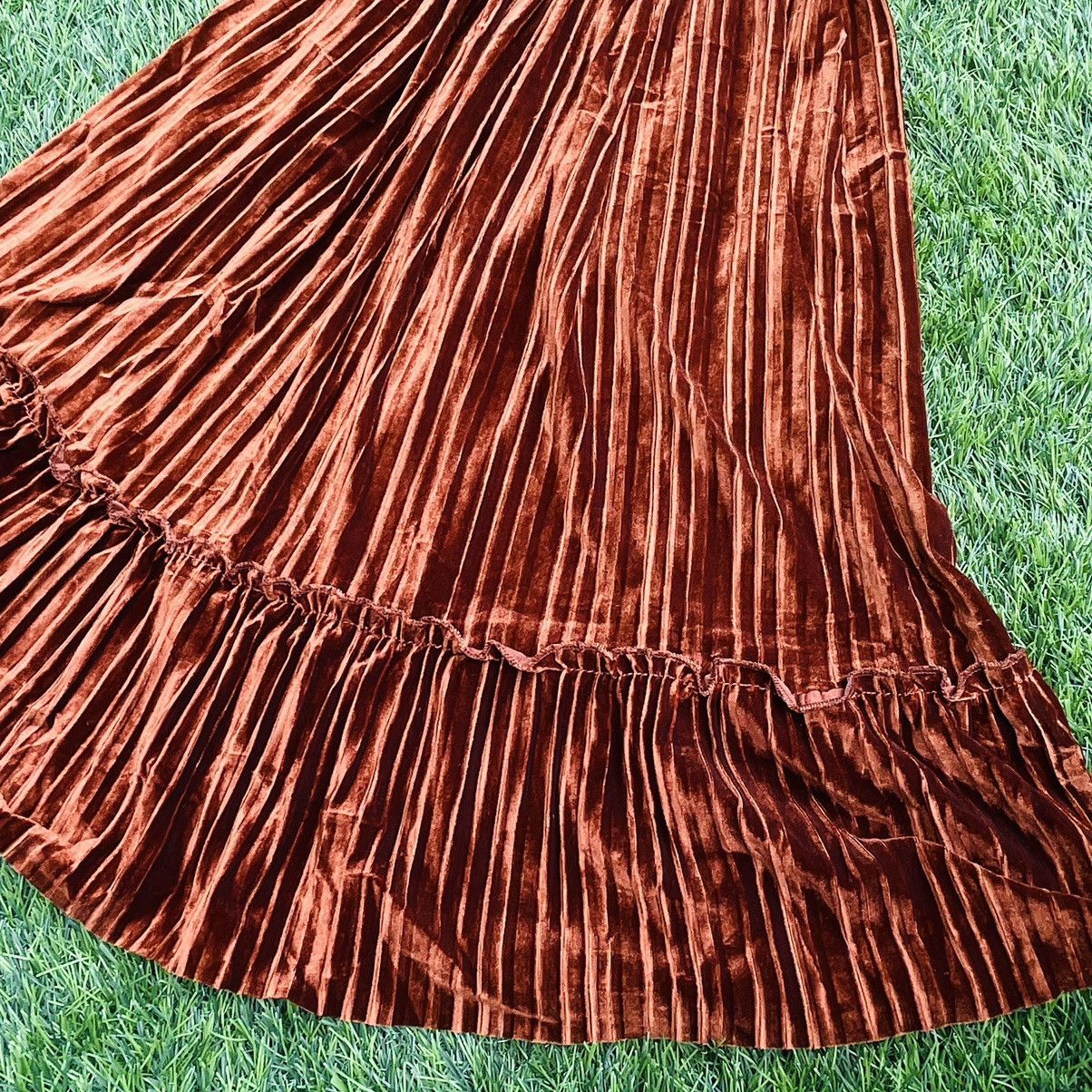 Vintage Vintage Feather Like Velvet Mixi Skirt Size 28" / US 6 / IT 42 - 5 Thumbnail