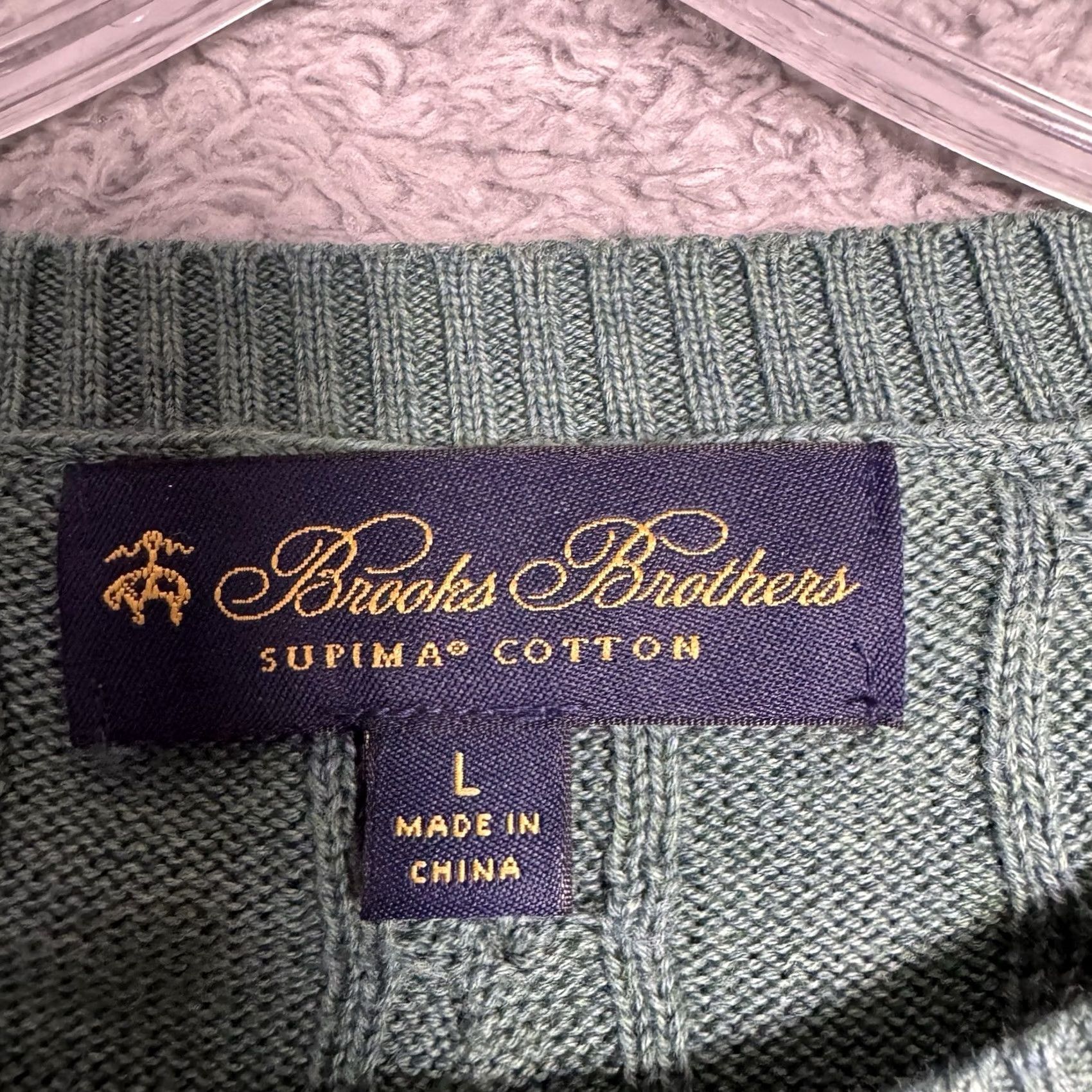 Brooks Brothers Brooks Brothers Sweater Men L Cable Knit Crewneck Supima Jumper Pullover Speckal Blue Cotton Knit Logo Pullover Regular Size L Men Wool? Size US L / EU 52-54 / 3 - 6 Thumbnail