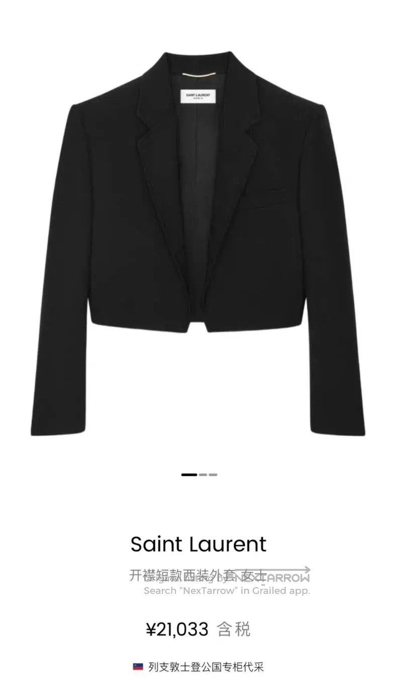 Saint Laurent Paris Saint Laurent Paris Black Fine Wool Short Jacket Size XXS / US 00 / IT 34 - 7 Thumbnail