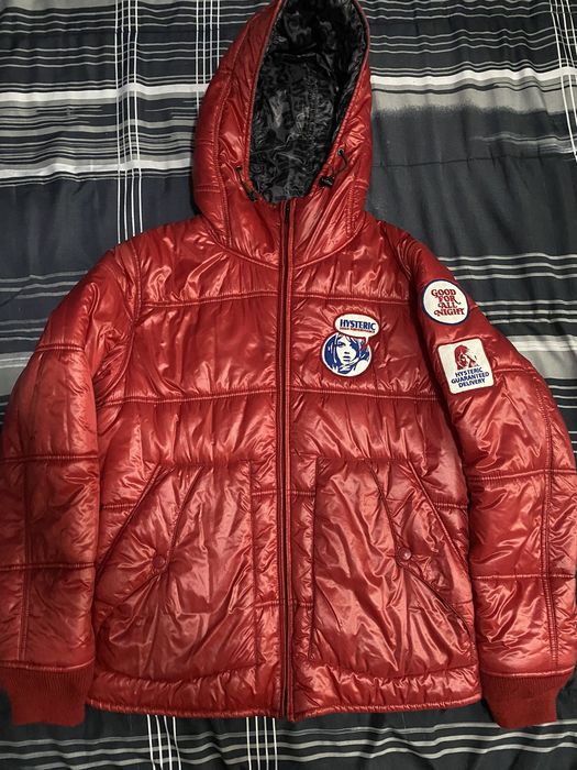 Champion red hotsell metallic puffer jacket