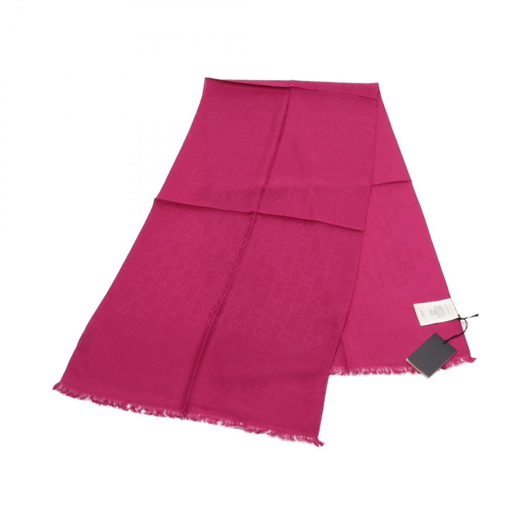 Gucci Gucci Gg Pattern Stall Wool Silk Pink Size ONE SIZE - 1 Thumbnail