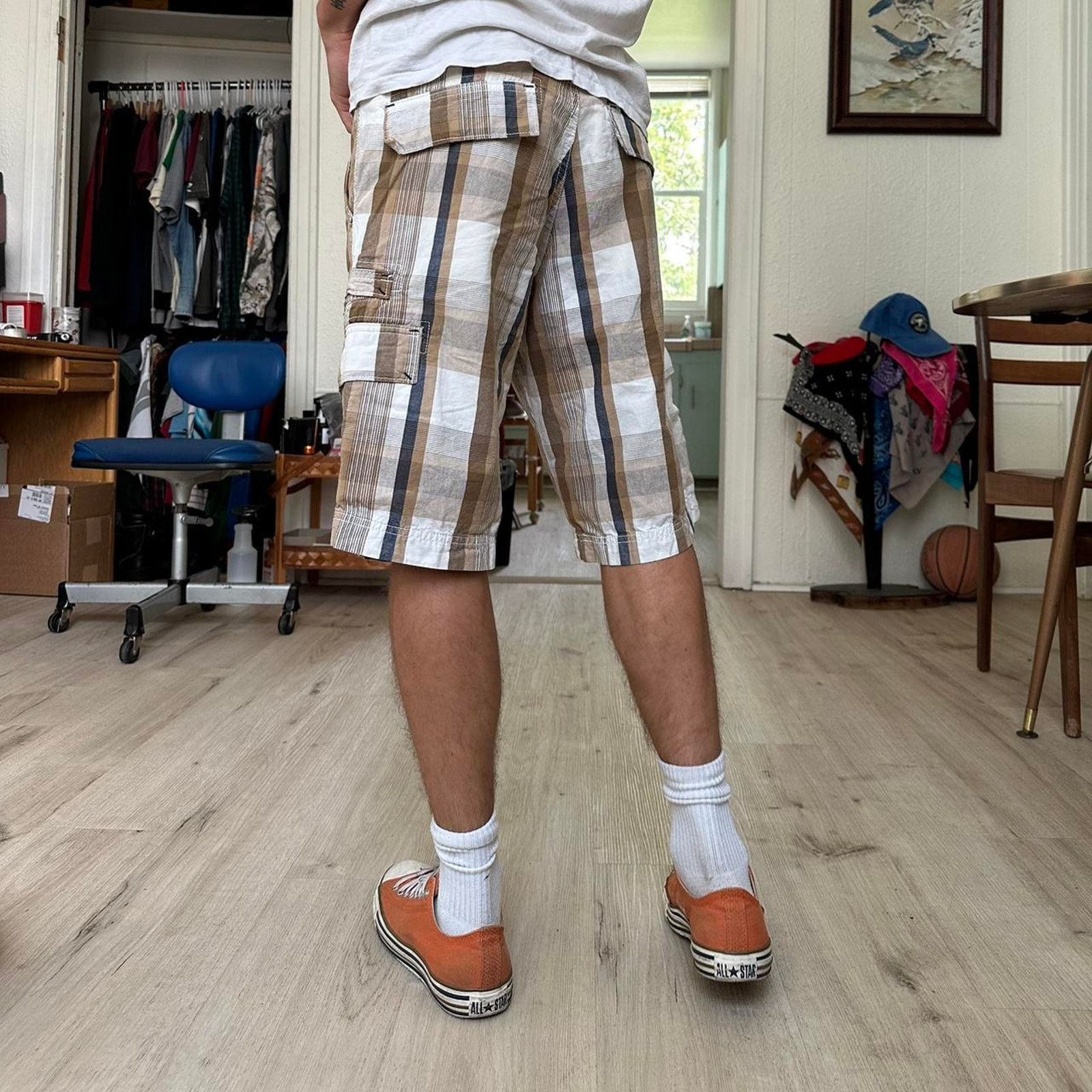00s Levi’s Silver Tab Plaid Baggy Shorts Levi's Vintage 00s Y2K Levi's Silvertabs Plaid Baggy Cargo