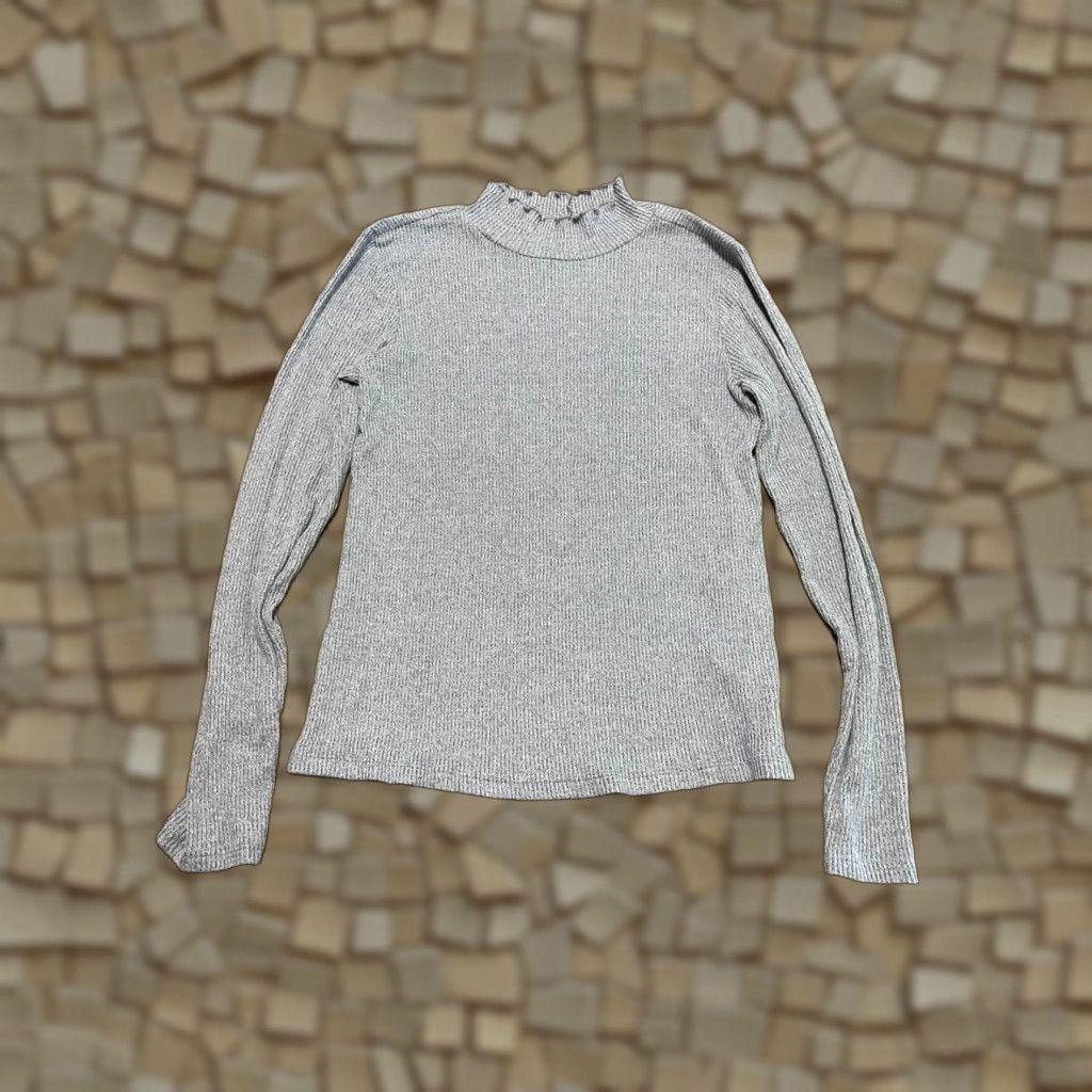 Vintage Maurices Sweater Women’s Medium Blue Long Sleeve Ruffled Mock Neck Pullover Casual Knit Size M / US 6-8 / IT 42-44 - 1 Thumbnail