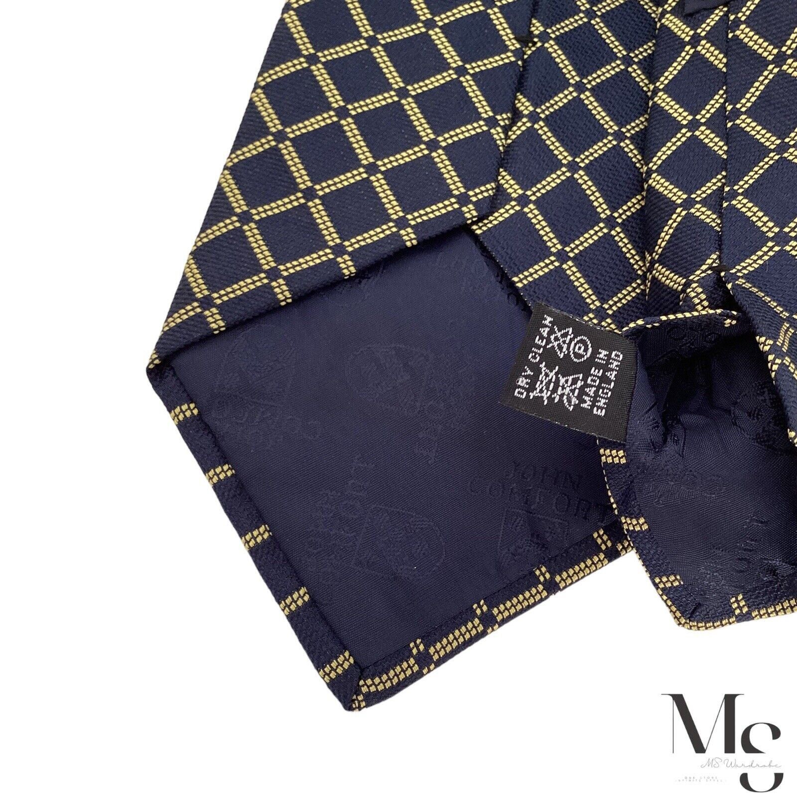 Other JOHN COMFORT Navy Blue & Gold Geometric Silk Tie England Size ONE SIZE - 6 Thumbnail