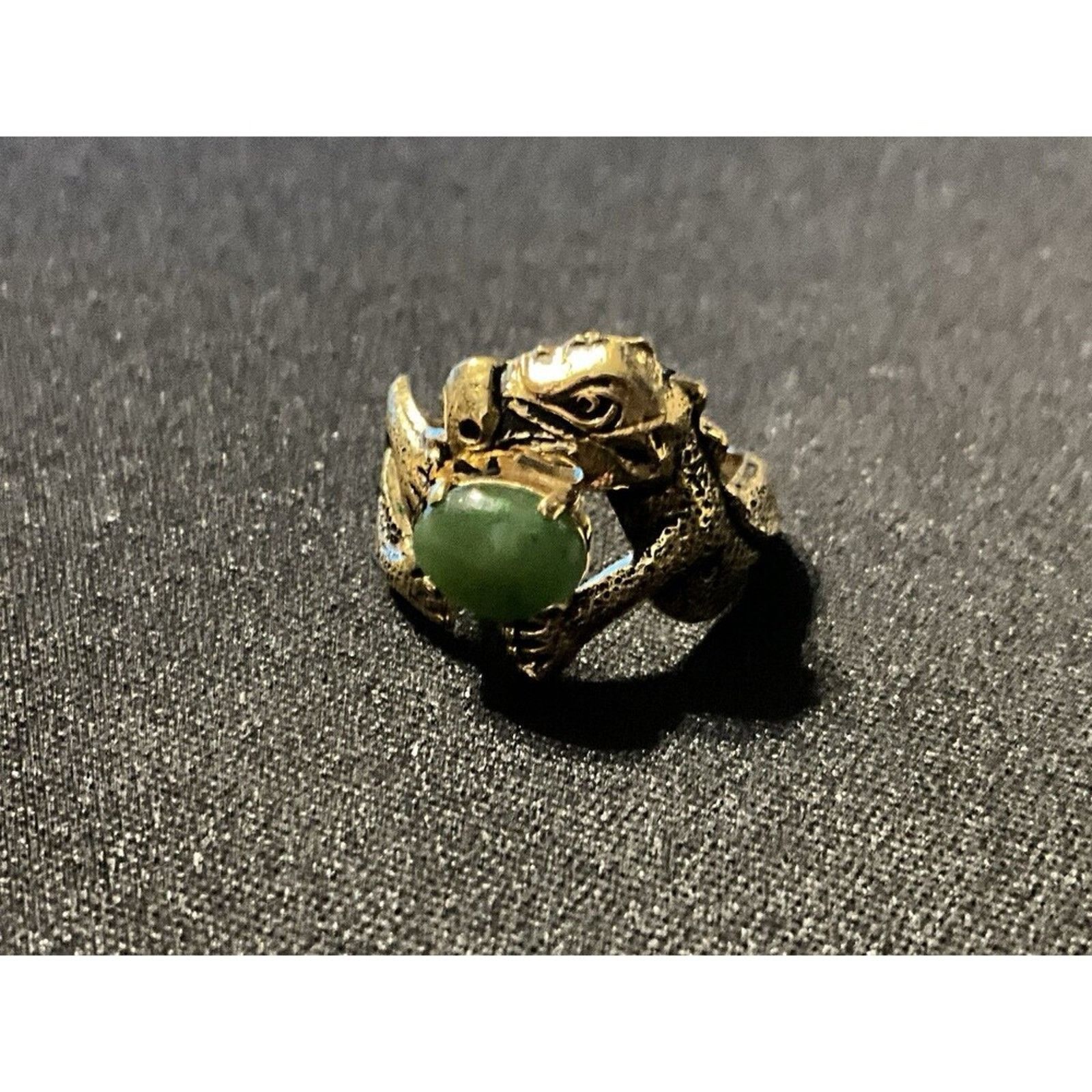 Other Jadite Dragon 14k Gold Electroplate Ring Size 6 Size ONE SIZE - 1 Thumbnail