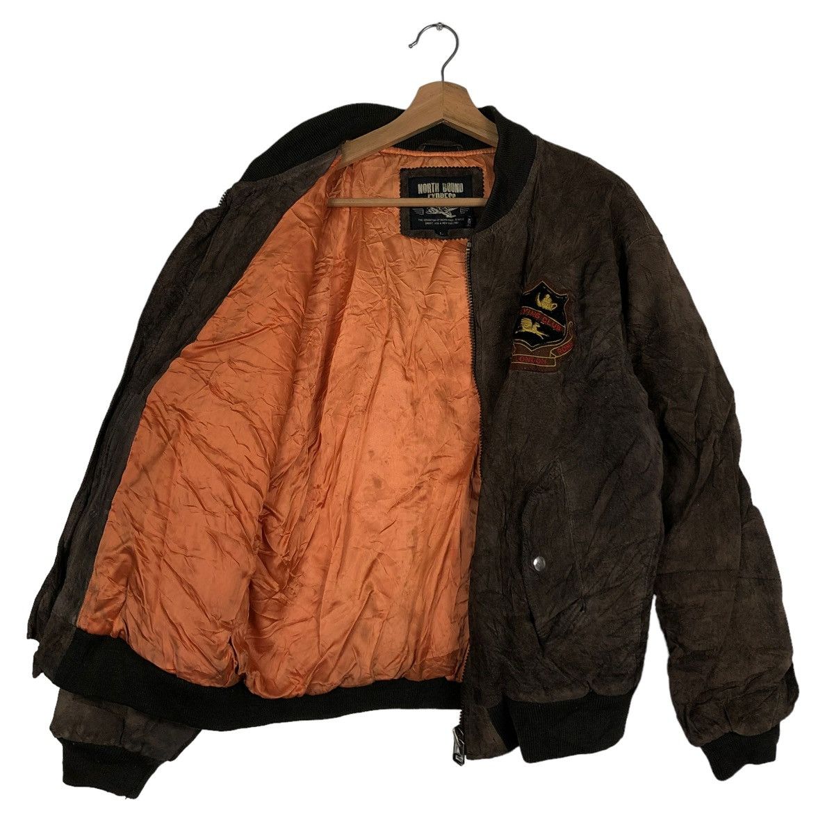 Vintage 🔥90’s Vintage Bomber Leather Jacket North Bound Big Logo Size US L / EU 52-54 / 3 - 8 Thumbnail