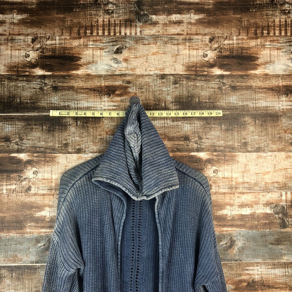 Indigo Azul Blue indigo faded Cardigan Hoodie Knitwear #A1887 Size US M / EU 48-50 / 2 - 4 Thumbnail