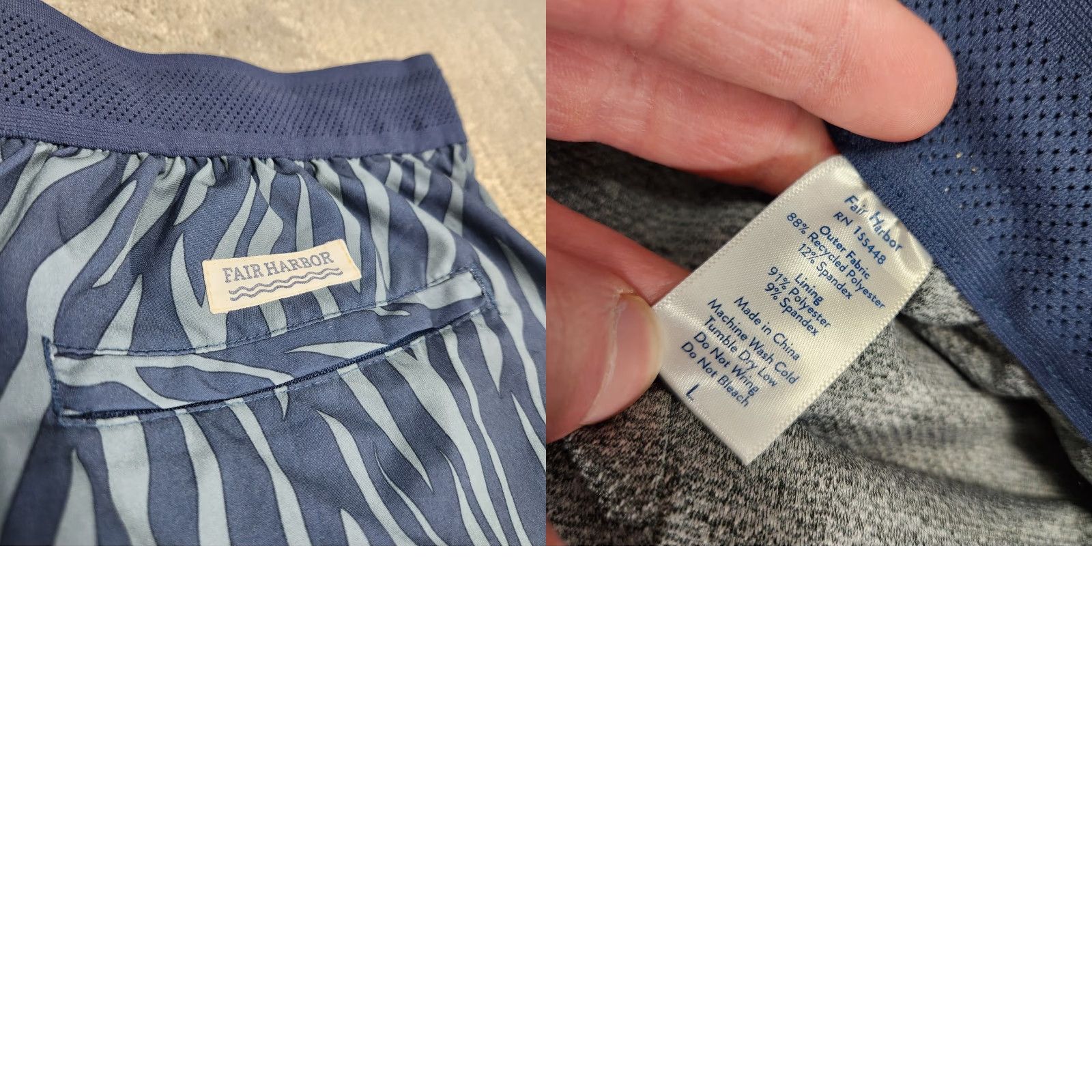 Vintage Fair Harbor Ozone Shorts Men L Hybrid Lined Swim Trunks Athleisure Tiger Stripe Blue Athletic Mens Regular L Tiger Striped Sports Shorts Size US 33 - 8 Thumbnail
