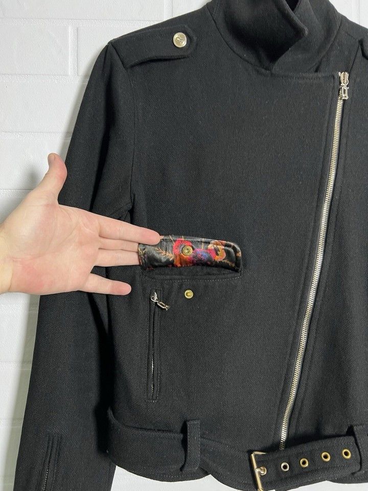 John Galliano Galliano Wool Blend Biker Jacket Black Size 28\42 Size M / US 6-8 / IT 42-44 - 4 Thumbnail