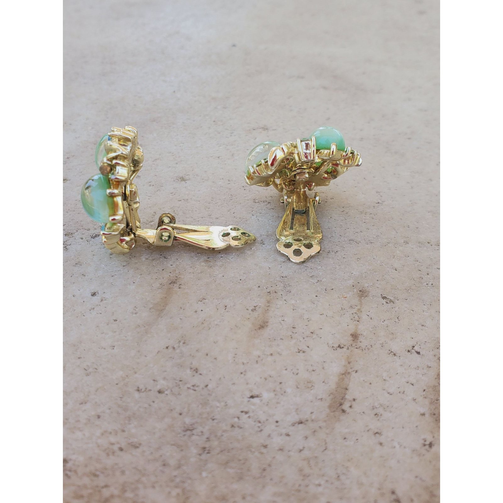 Other Lisner Vintage Clip-On Earrings Green Floral Signed Boho Size ONE SIZE - 7 Thumbnail