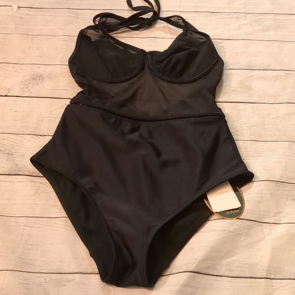 Ted Baker Ted baker secret silhouette scallop mesh swimsuit sz 32 A/B Size ONE SIZE - 1 Thumbnail