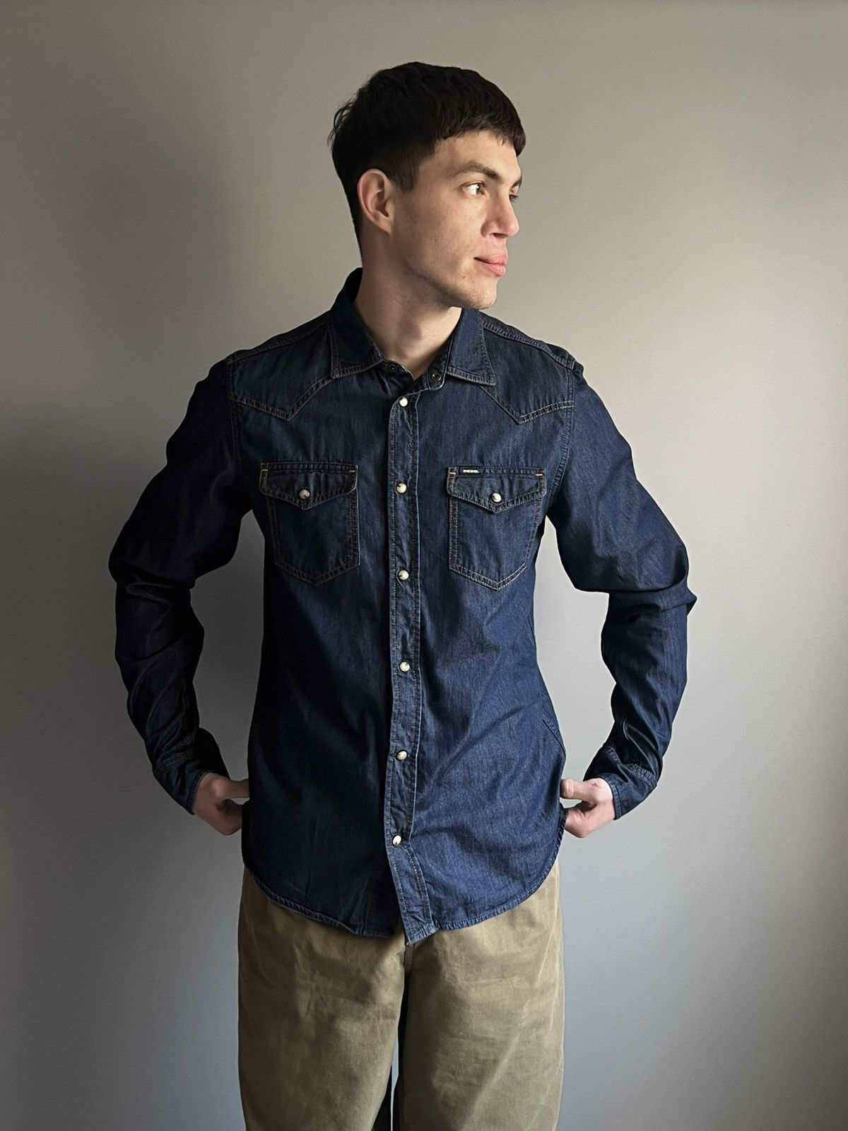 Diesel Diesel Vintage Denim Button Up Shirt Size US XL / EU 56 / 4 - 6 Thumbnail