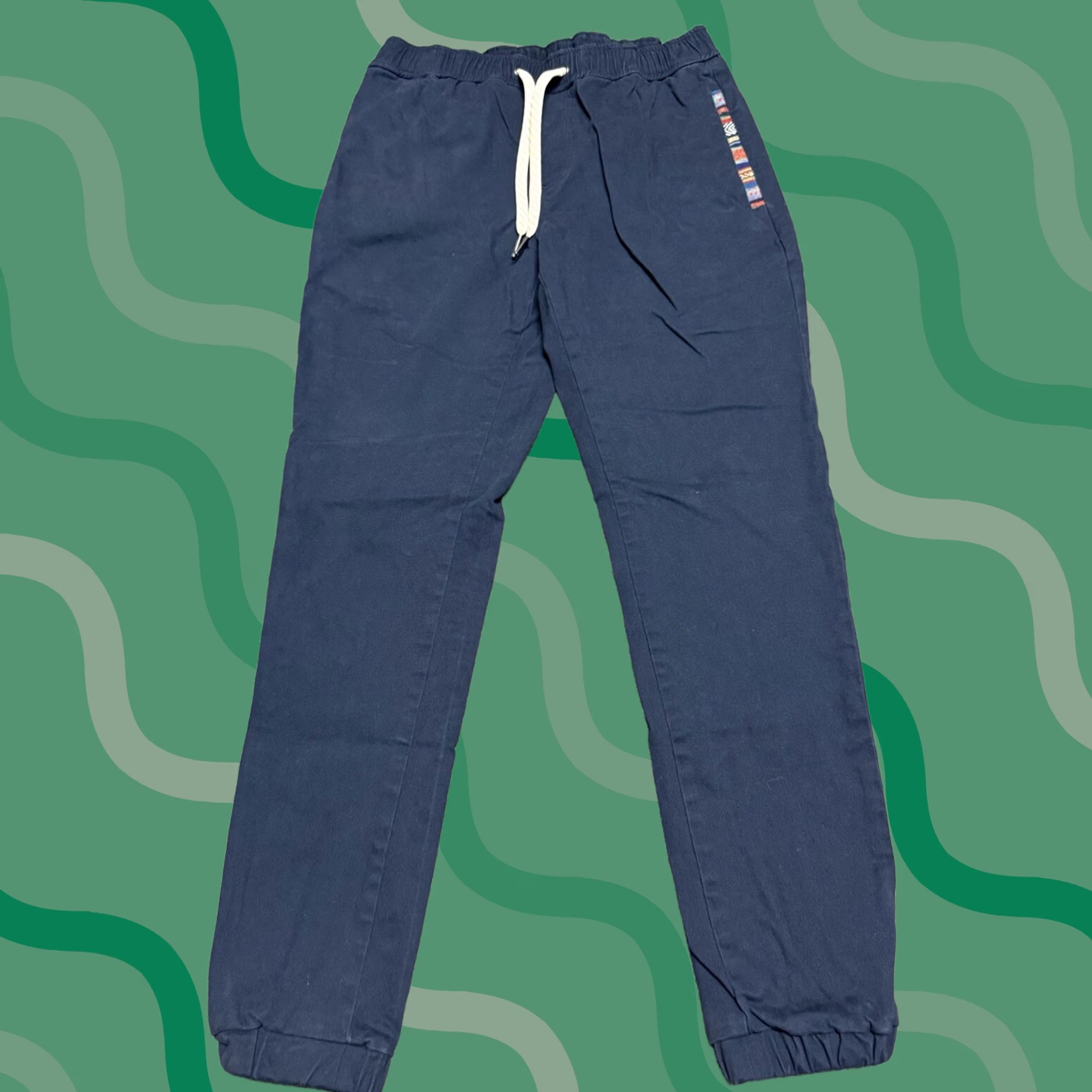 Vintage Wowie Rambler Jogger Pants Mens S Blue Aztec Preppy Summer Outdoor Athletic Size US 29 - 1 Thumbnail