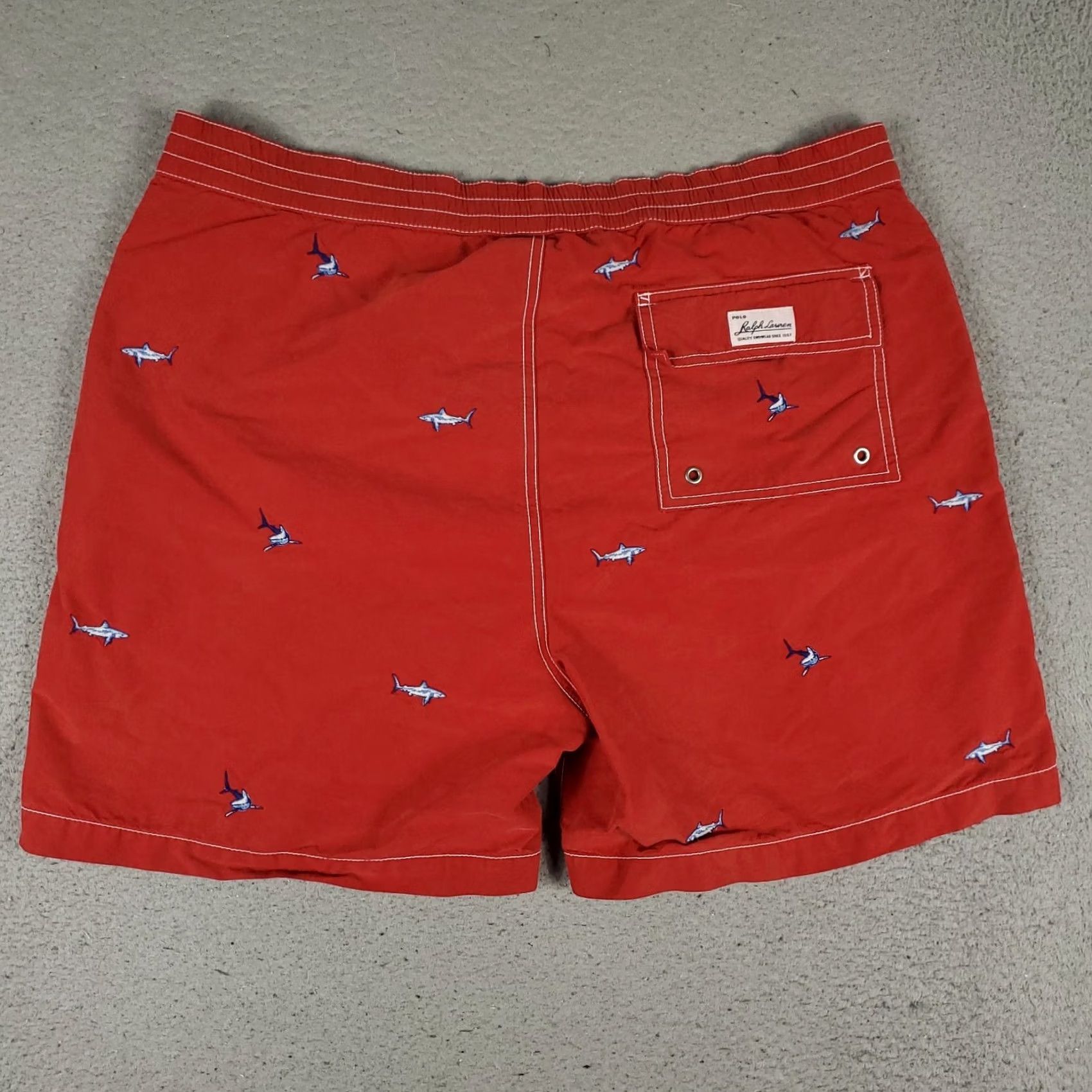 Polo Ralph Lauren Ralph Lauren Mens XL Red Shark Embroidered Beach Board Swim Trunks Size US 36 / EU 52 - 7 Thumbnail