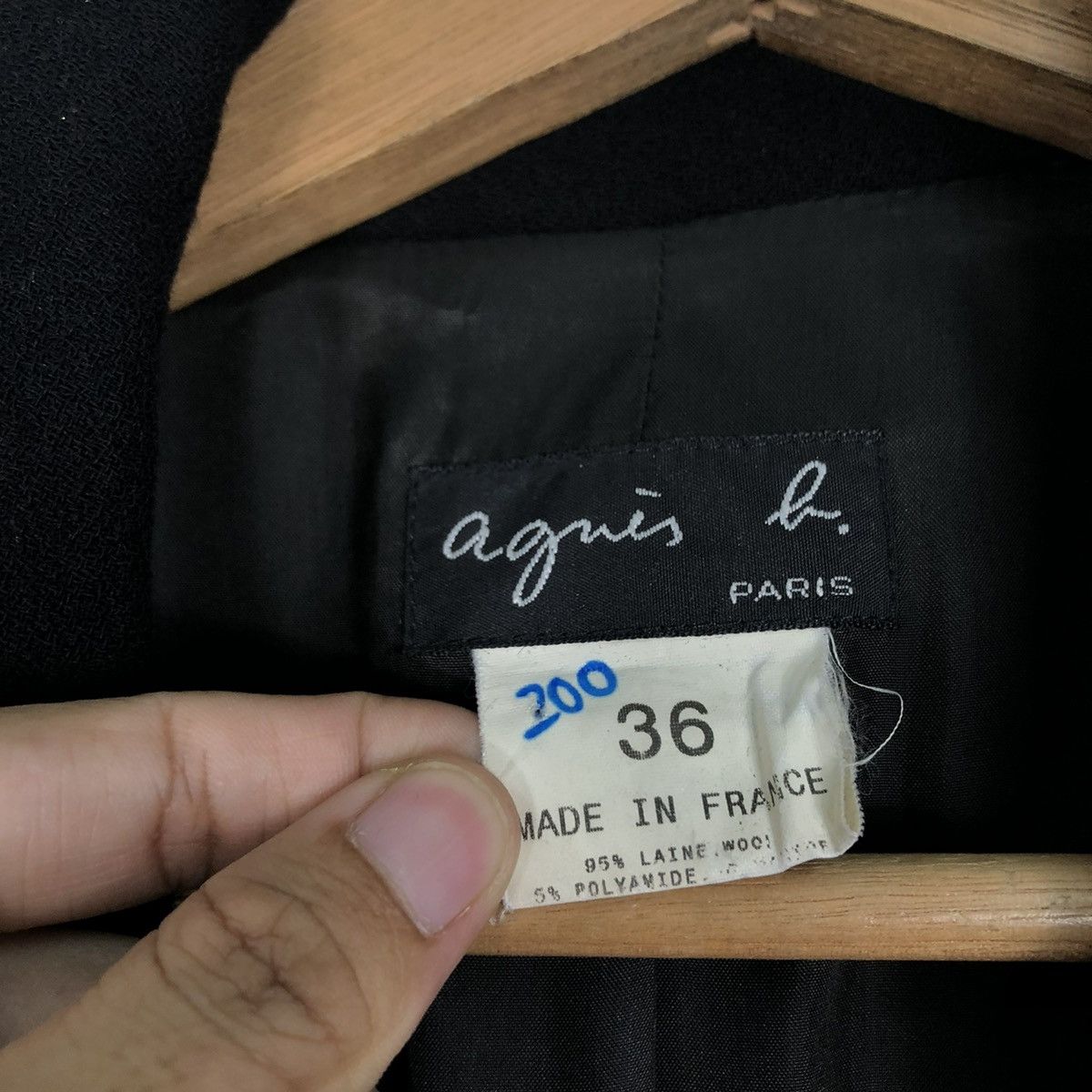 agnes b. 🔥RICH BLACK LONG JACKET AGNES B. MADE IN FRANCE Size XS / US 0-2 / IT 36-38 - 21 Thumbnail