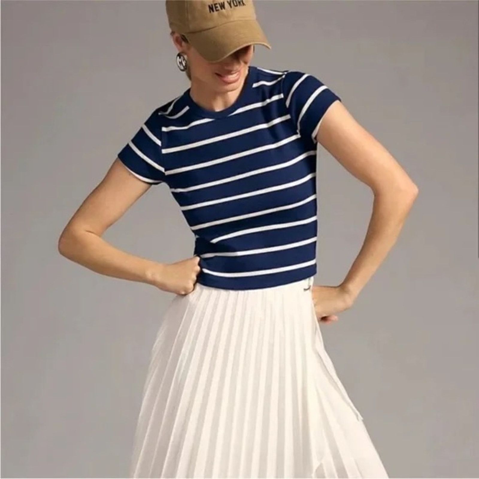 Anthropologie Maeve Anthropologie Striped Ribbed Baby Tee Women’s Medium Size M / US 6-8 / IT 42-44 - 1 Thumbnail