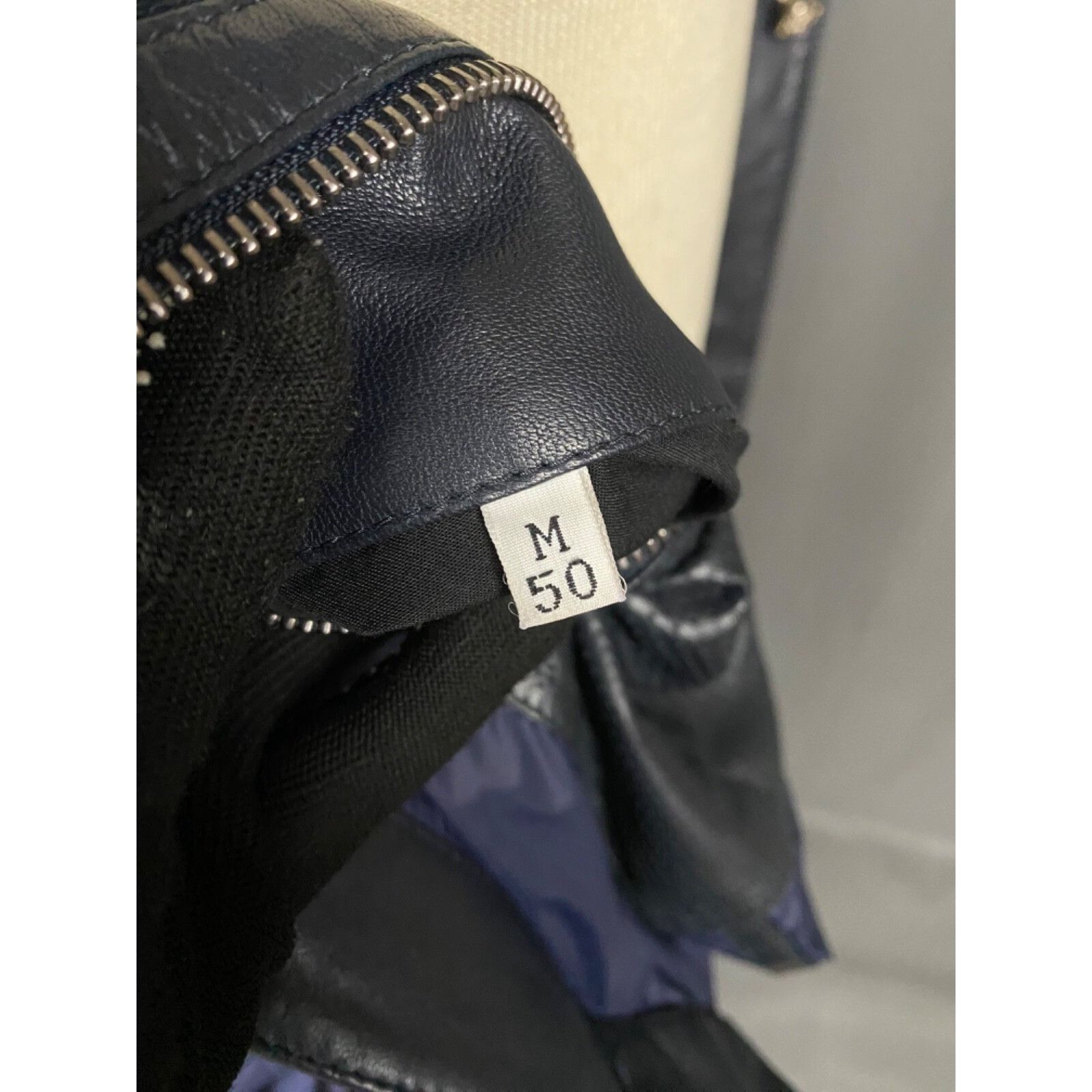Testoni MINT! A.Testoni Men's Blue Black Nylon Leather Jacket Size M Size US M / EU 48-50 / 2 - 15 Thumbnail