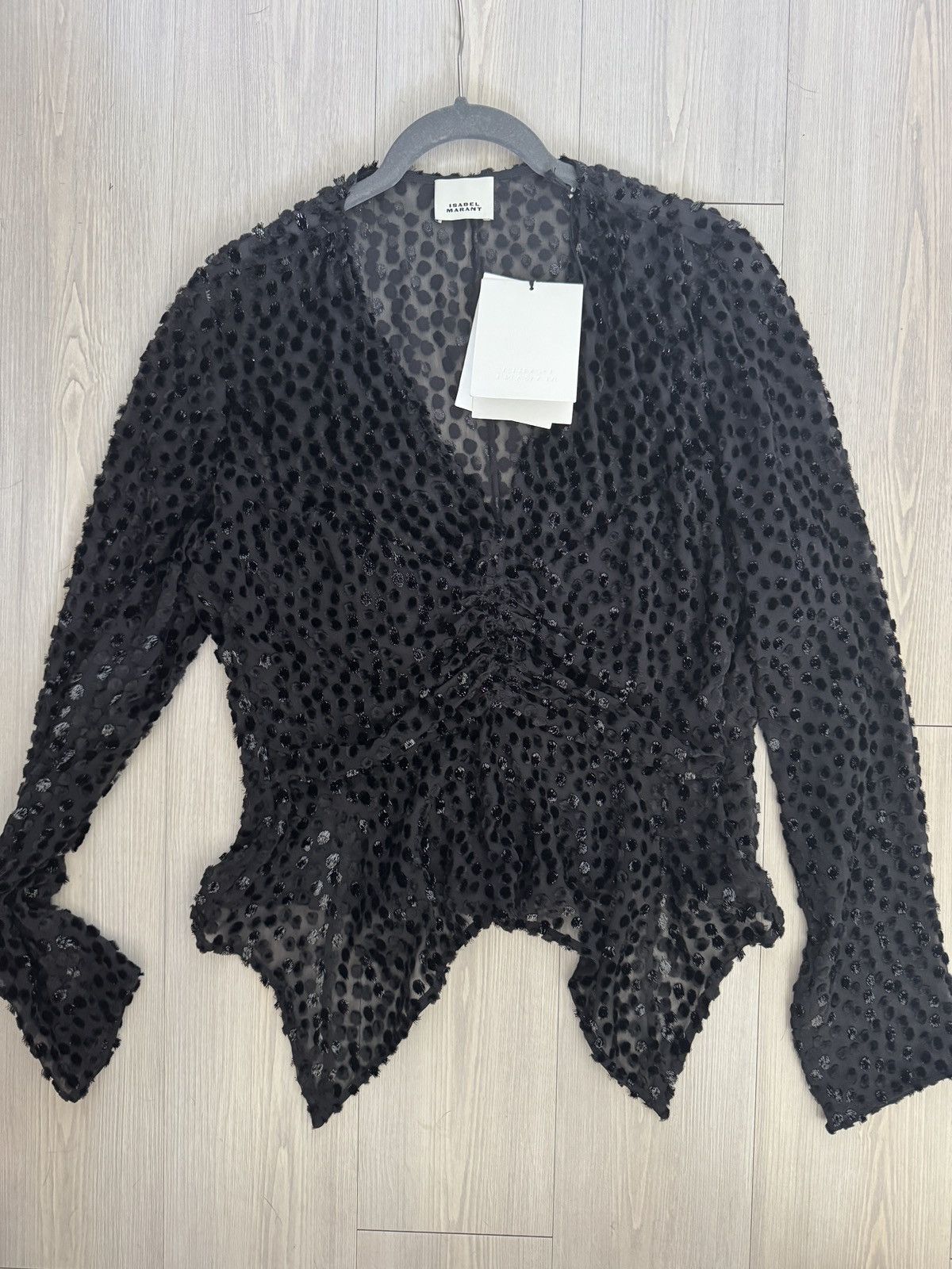 Isabel Marant ISABEL MARANT Ulietta metallic devoré-velvet blouse FR 42 Size M / US 6-8 / IT 42-44 - 12 Thumbnail