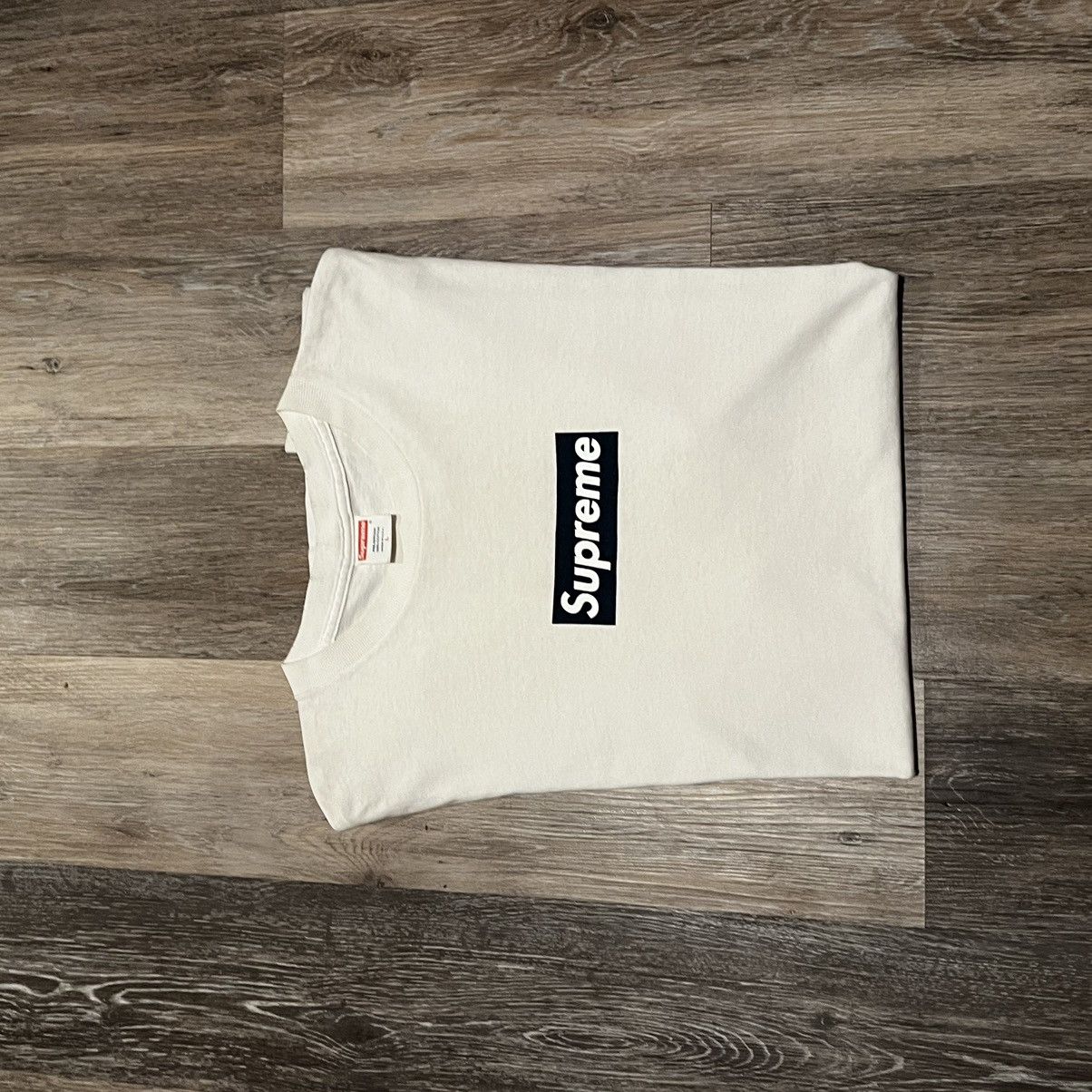 Supreme Supreme Navy Box logo Tee navy on white Bogo t shirt Size US L / EU 52-54 / 3 - 21 Thumbnail