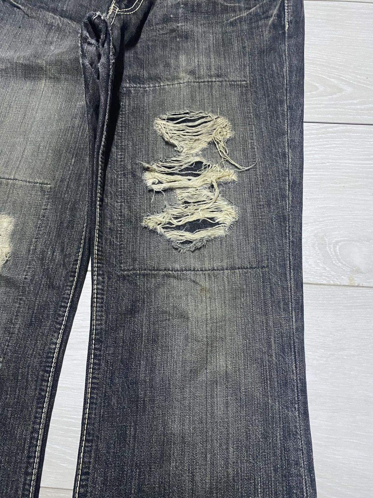 If Six Was Nine Vintage Japanese Brand On Board Patches Bootcut Flare Jeans Size US 34 / EU 50 - 6 Thumbnail