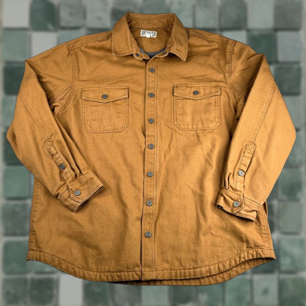 Duluth Trading Jacket Mens 2XLT Canvas Field Chore Work Lined Brown Jacket