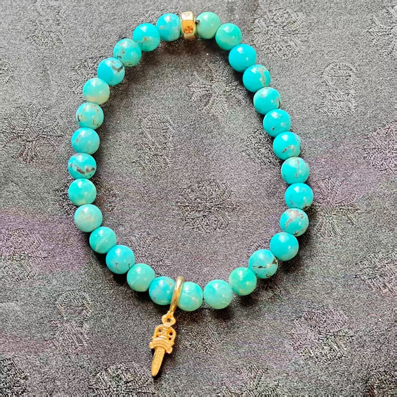 Chrome Hearts Chrome Hearts 22K Gold Turquoise Bracelet Size ONE SIZE - 1 Thumbnail