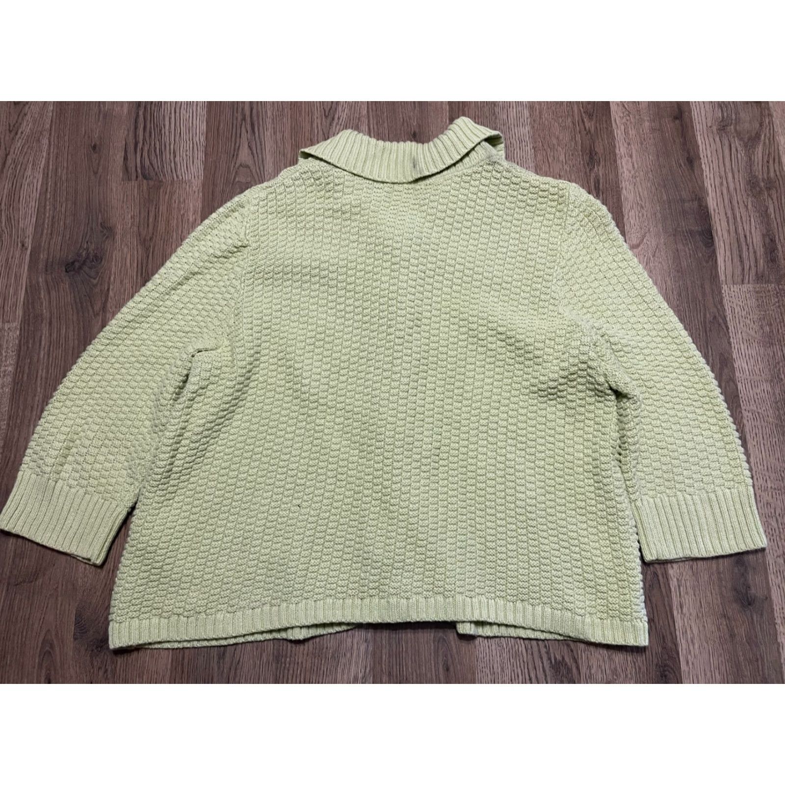 Vintage Christopher & Banks Sweater Cardigan Women M Green KnIT Button Knit Casual Size M / US 6-8 / IT 42-44 - 2 Thumbnail