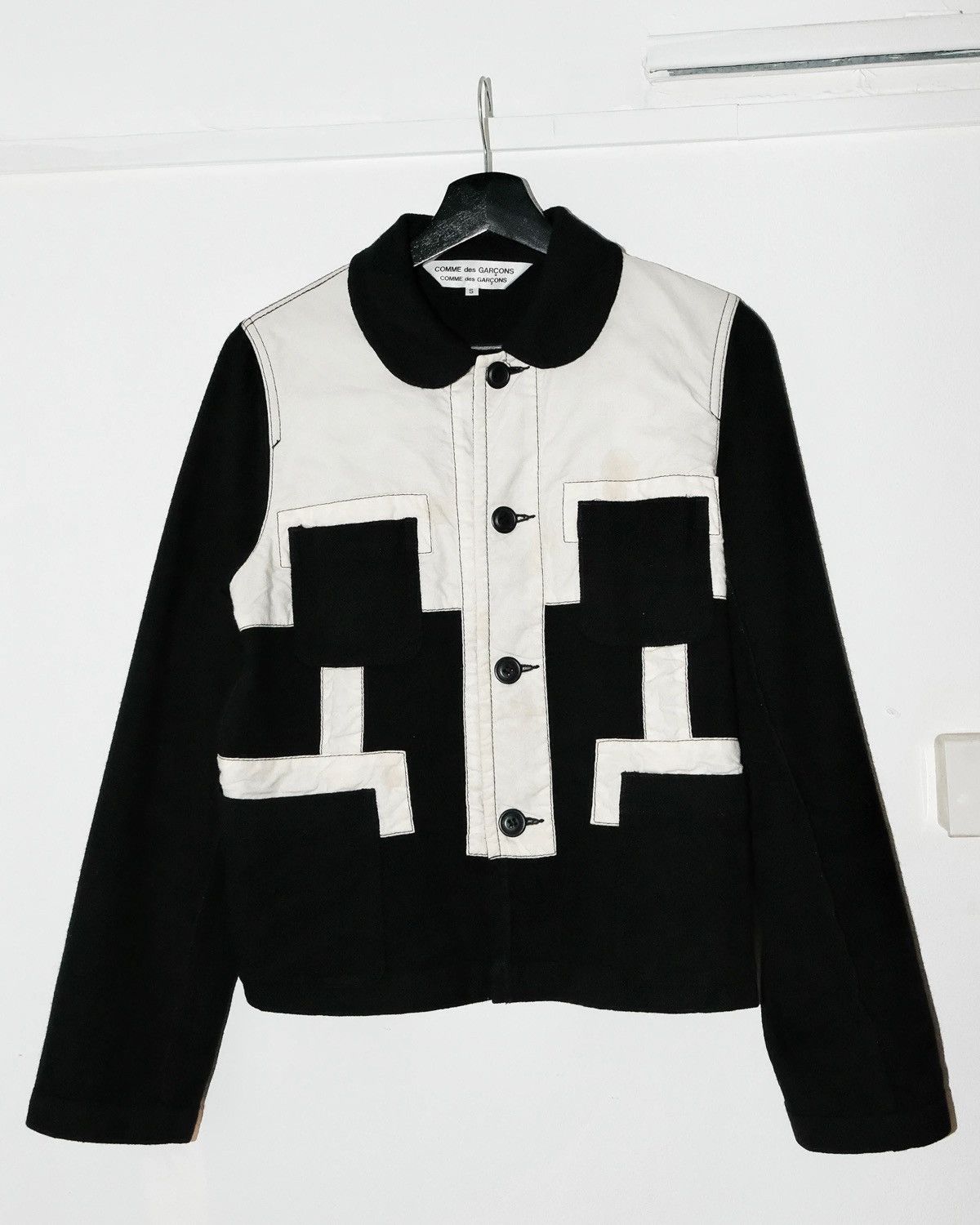 Comme des Garcons Comme des Garcons ROUND COLLAR PATCH WOOL JACKET Size US S / EU 44-46 / 1 - 1 Thumbnail